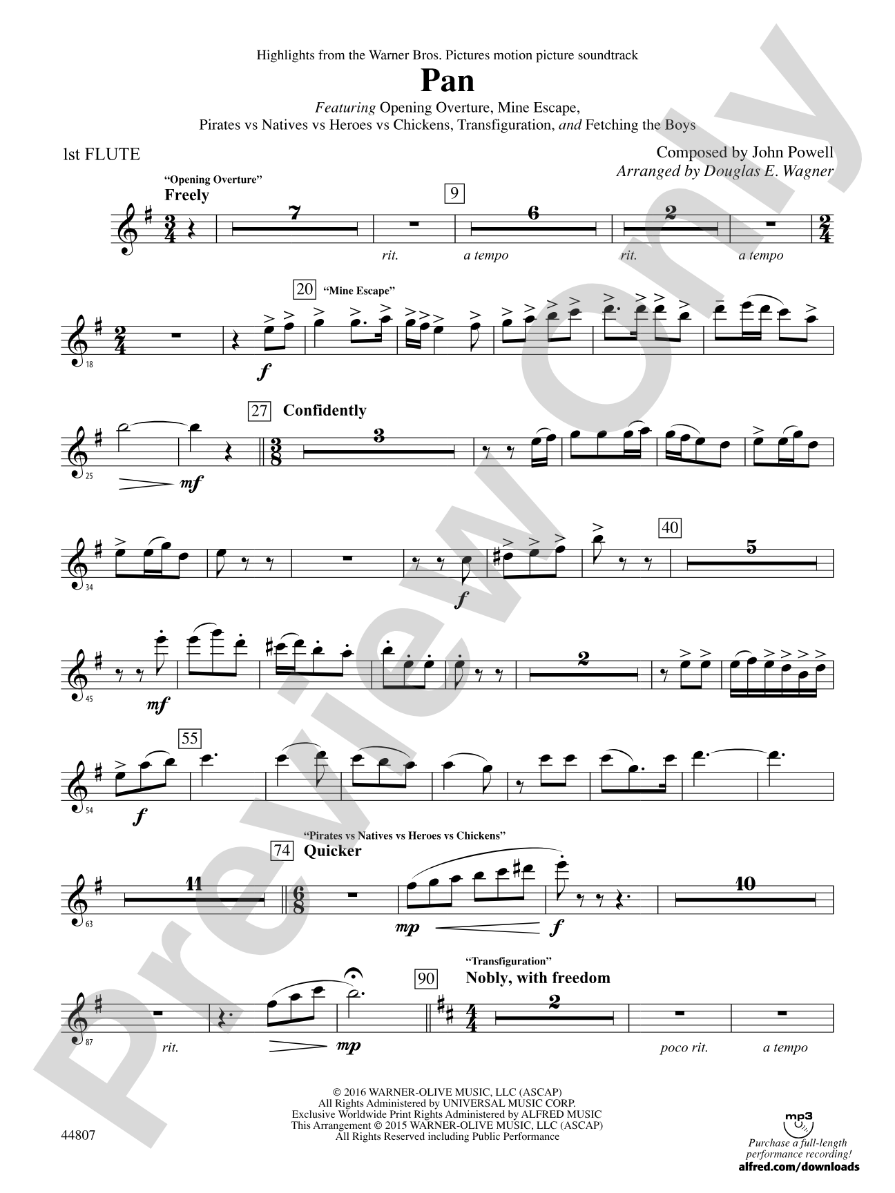 Pan: Highlights from the Warner Bros. Pictures Motion Picture Soundtrack: Flute