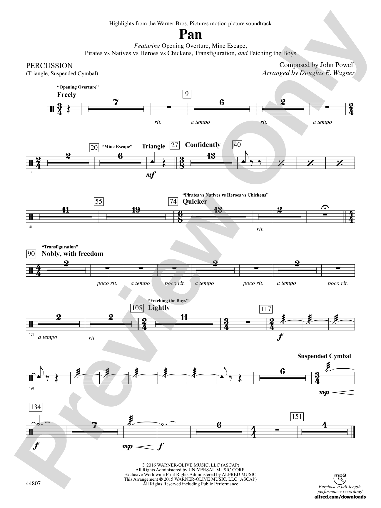 Pan: Highlights from the Warner Bros. Pictures Motion Picture Soundtrack: 1st Percussion