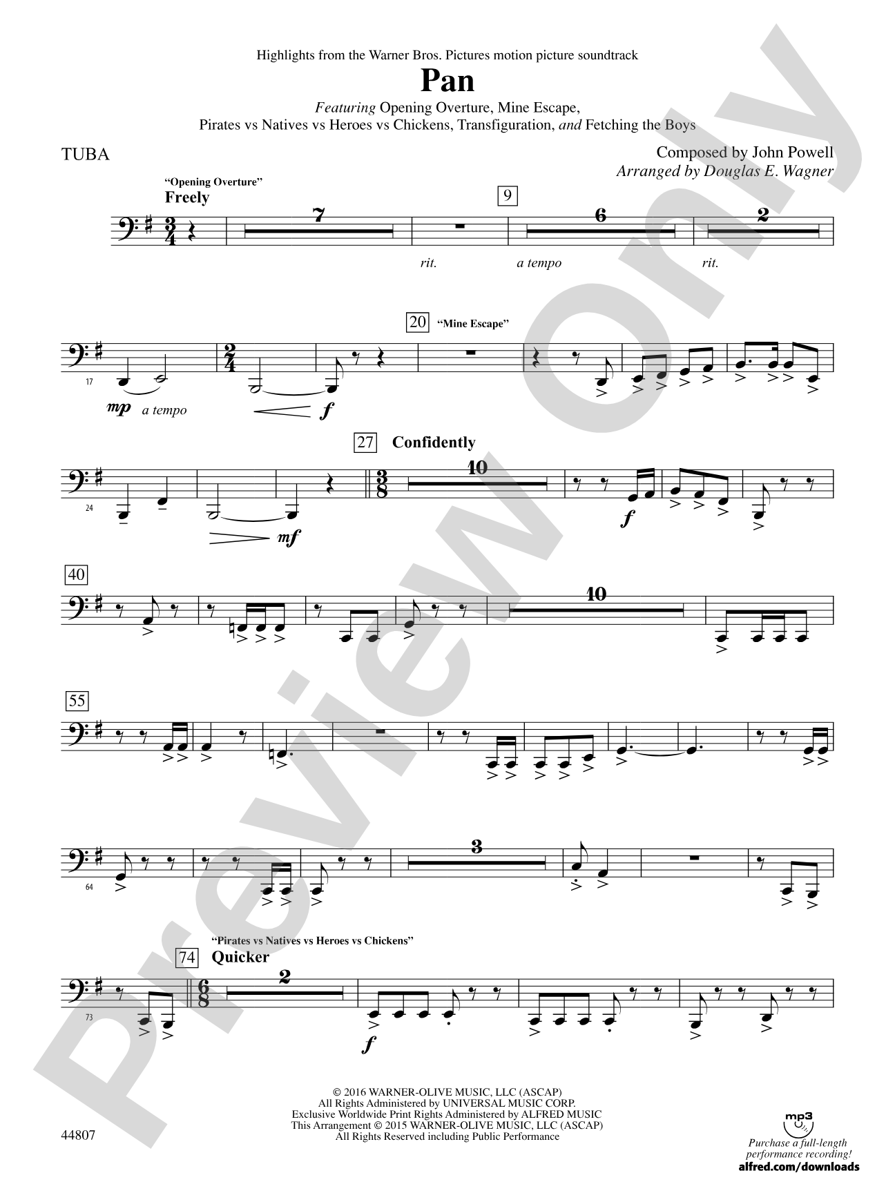 Pan: Highlights from the Warner Bros. Pictures Motion Picture Soundtrack: Tuba