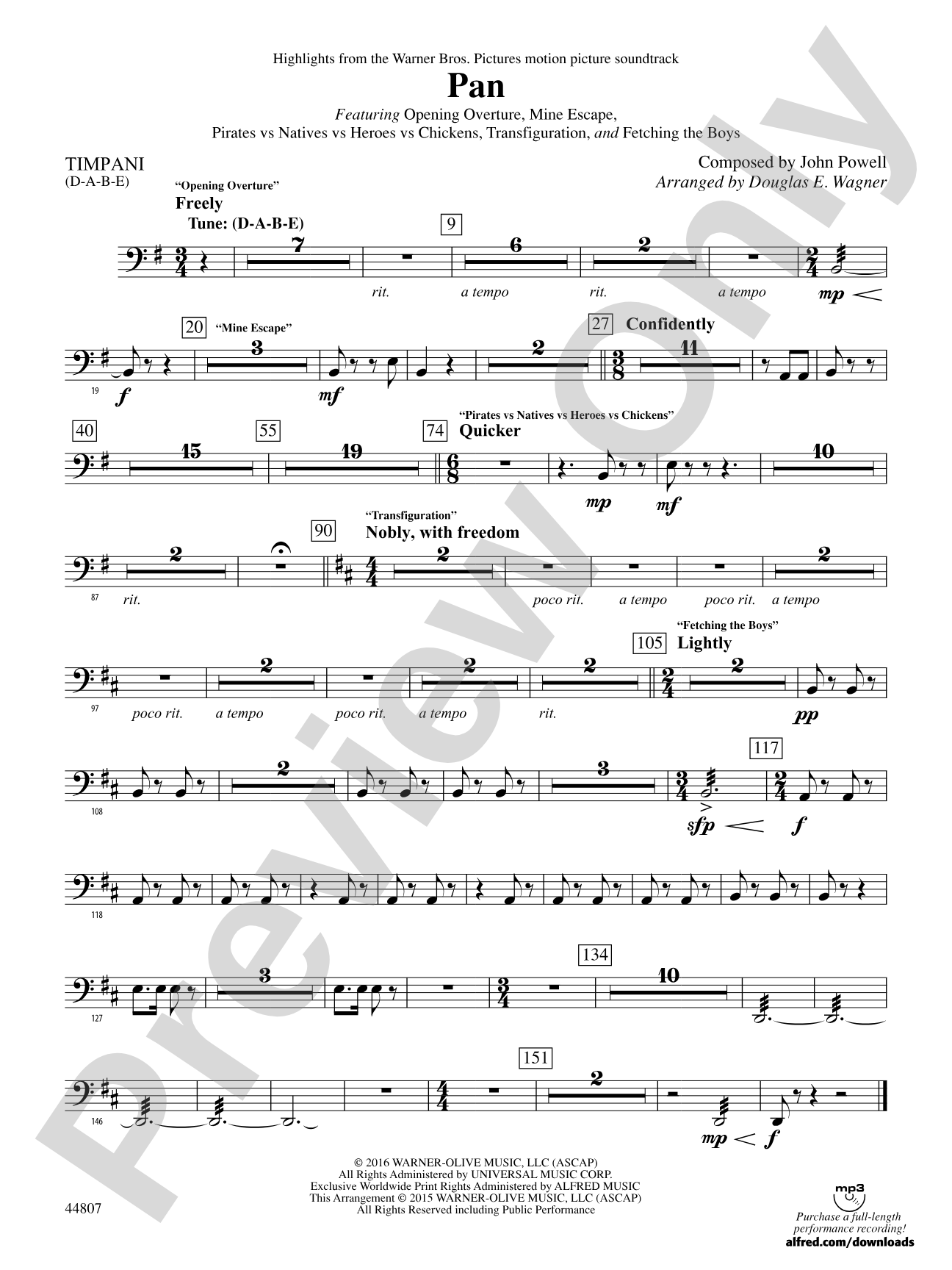Pan: Highlights from the Warner Bros. Pictures Motion Picture Soundtrack: Timpani