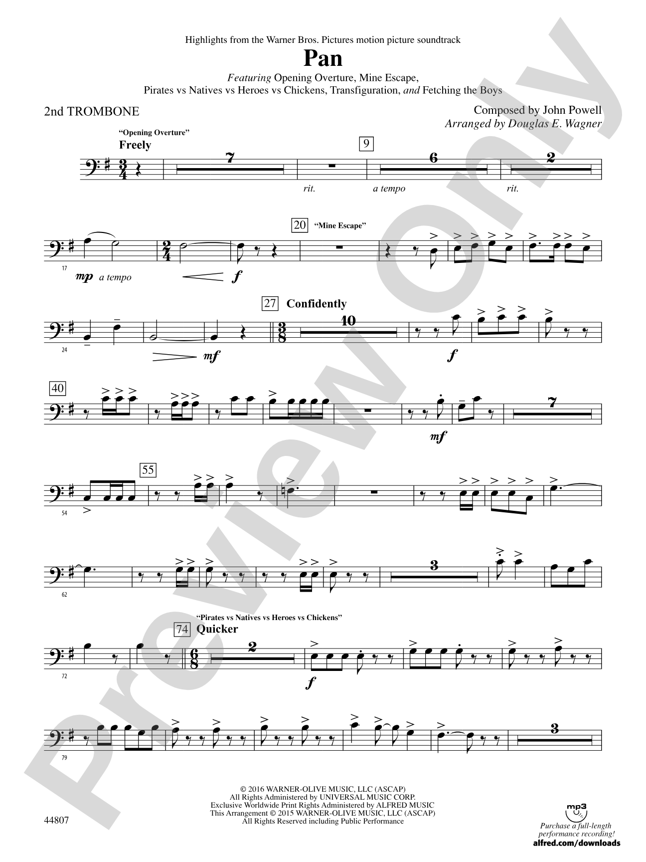 Pan: Highlights from the Warner Bros. Pictures Motion Picture Soundtrack: 2nd Trombone