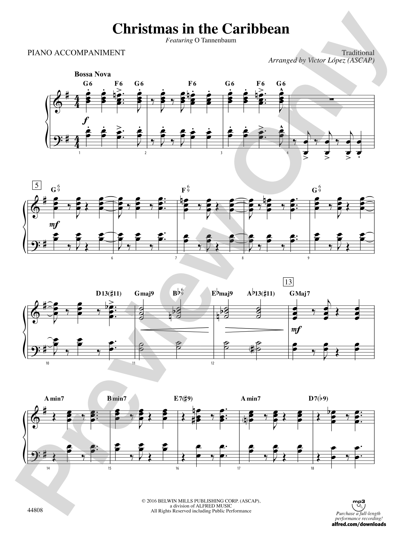 Christmas in the Caribbean: Piano Accompaniment