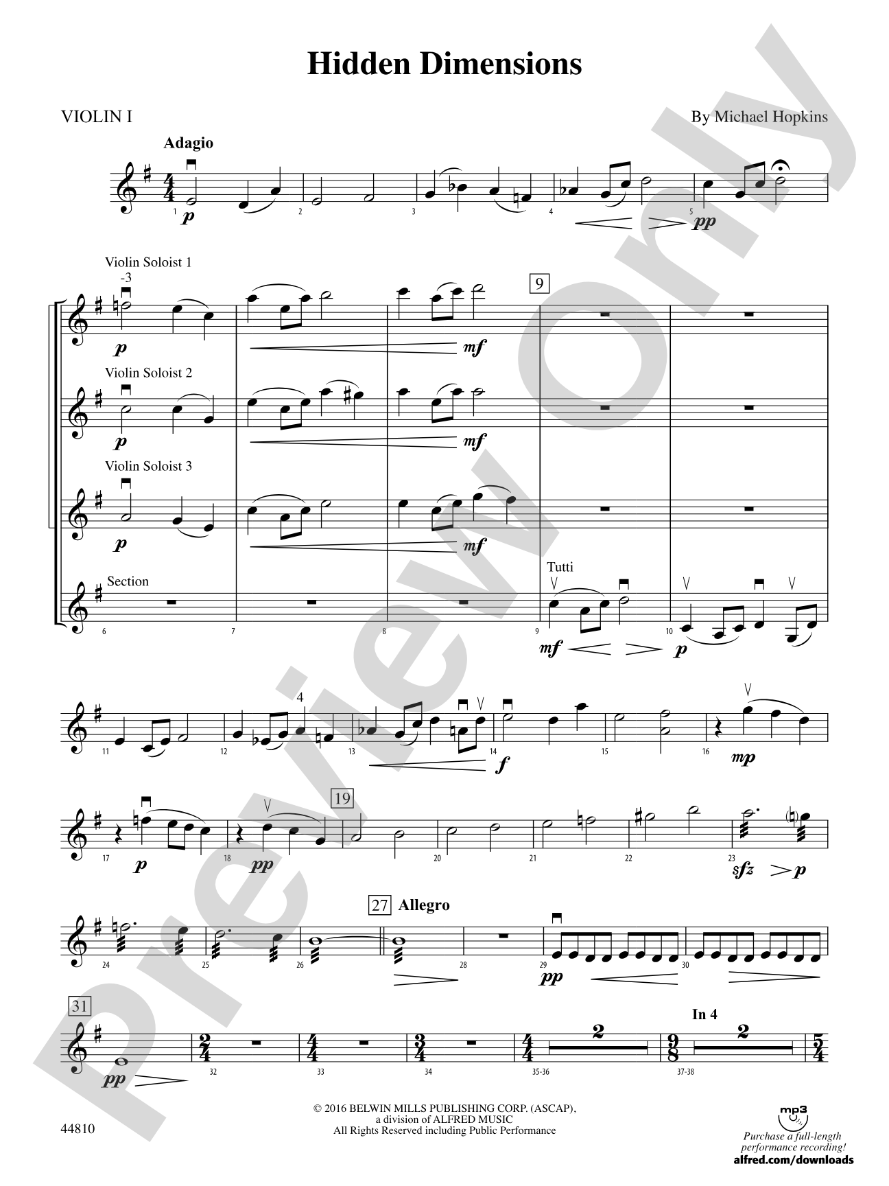 Hidden Dimensions: 1st Violin