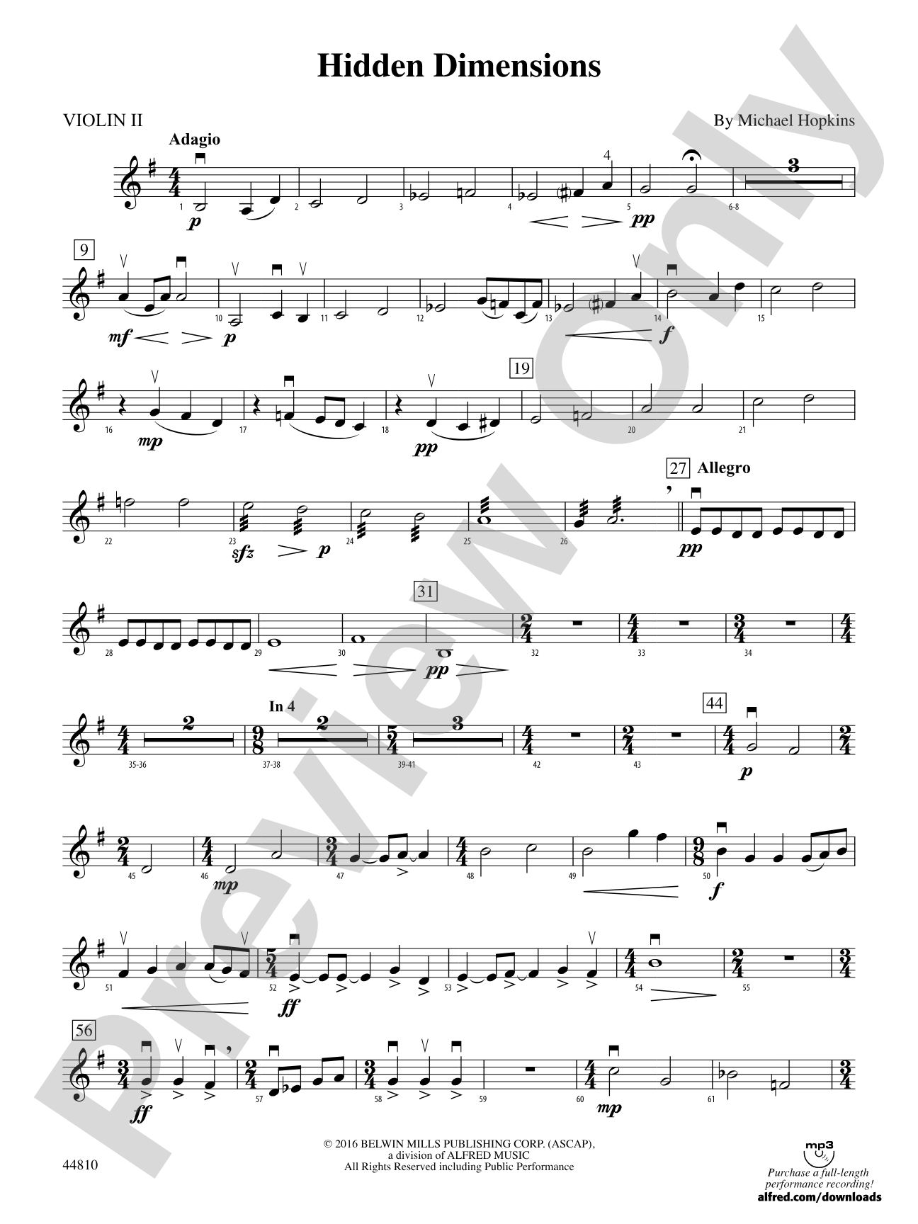 Hidden Dimensions: 2nd Violin