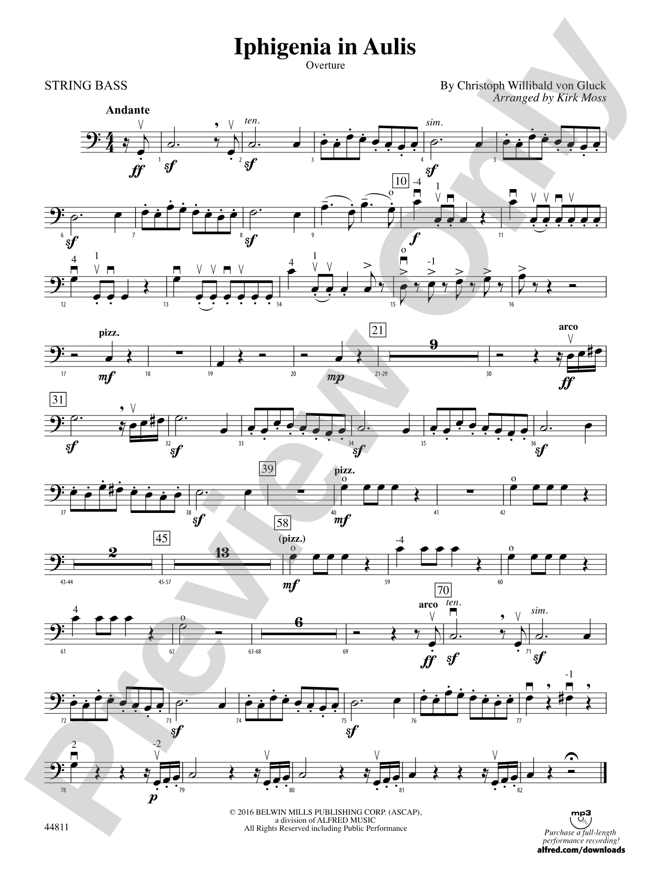 Iphigenia in Aulis: String Bass