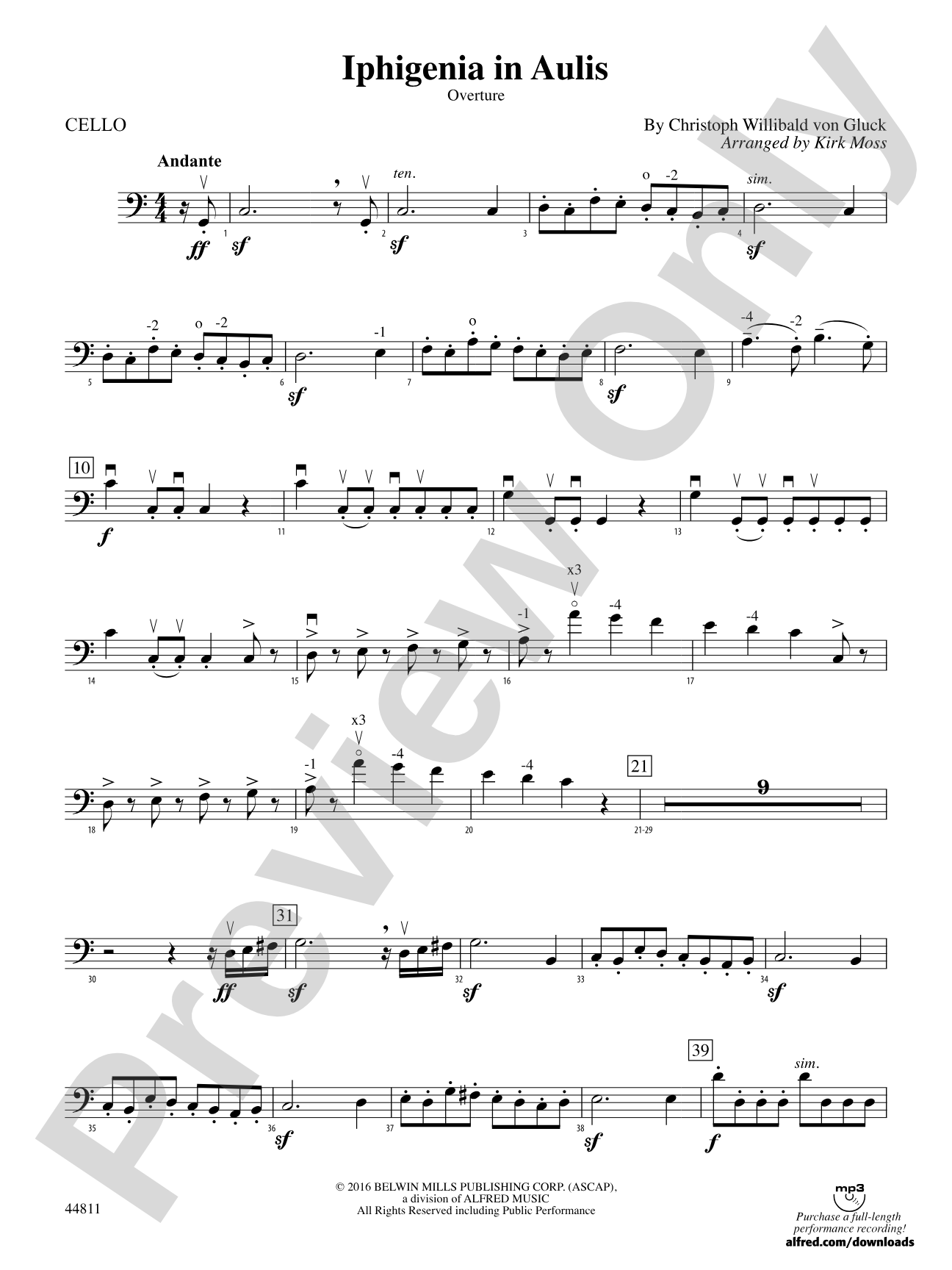 Iphigenia in Aulis: Cello