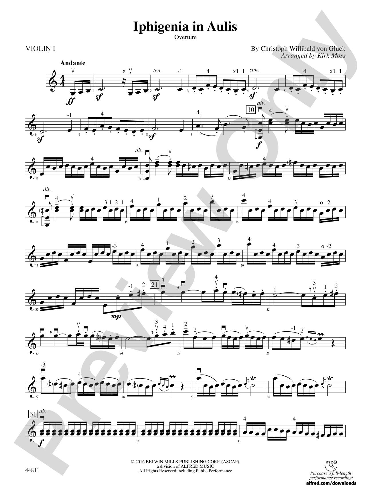 Iphigenia in Aulis: 1st Violin