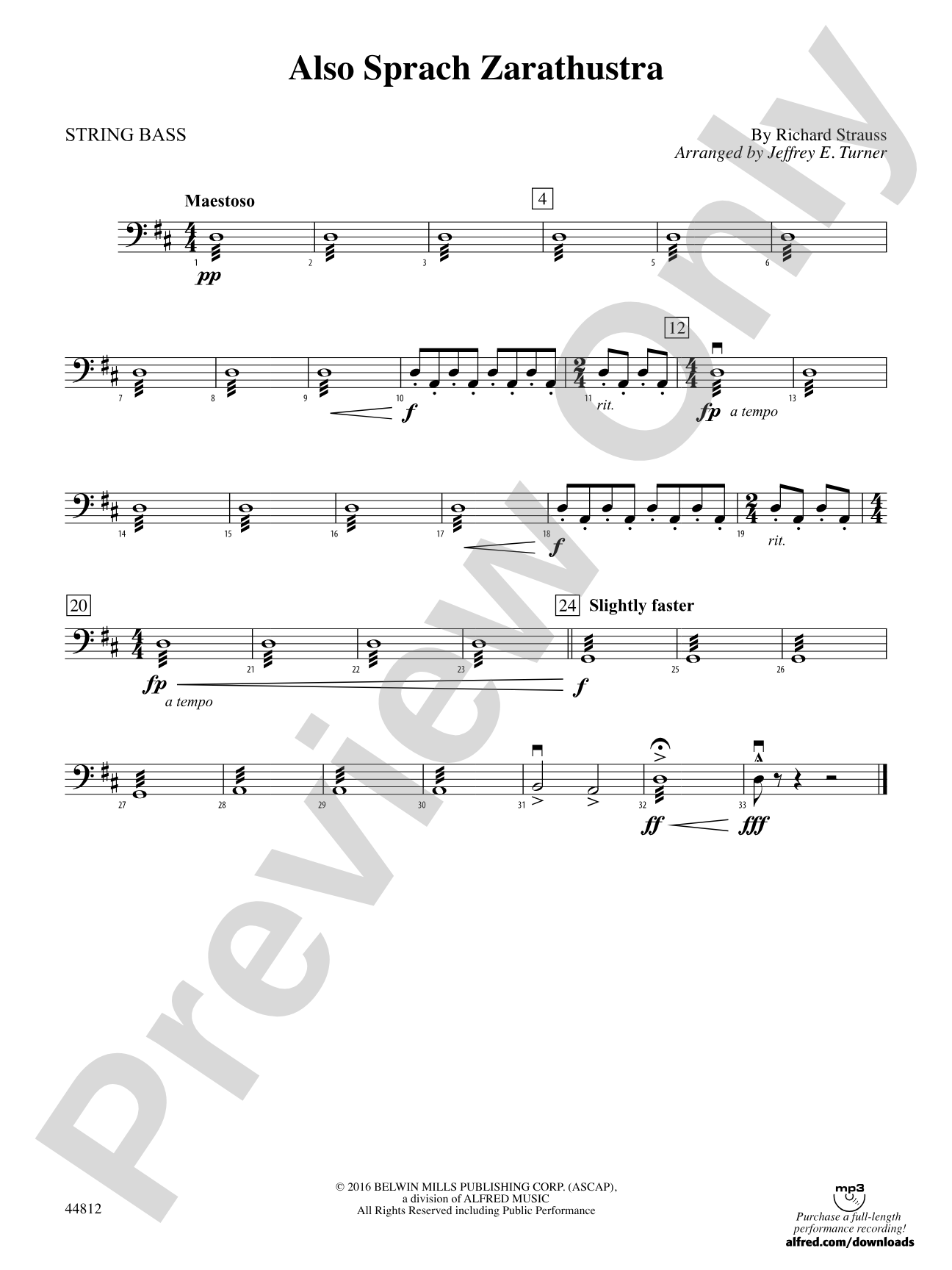Also Sprach Zarathustra: String Bass