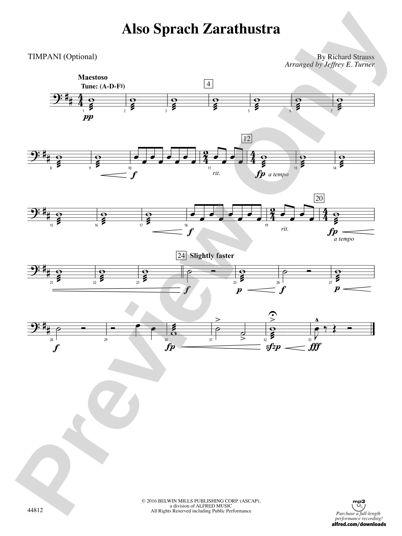 Also Sprach Zarathustra: Timpani