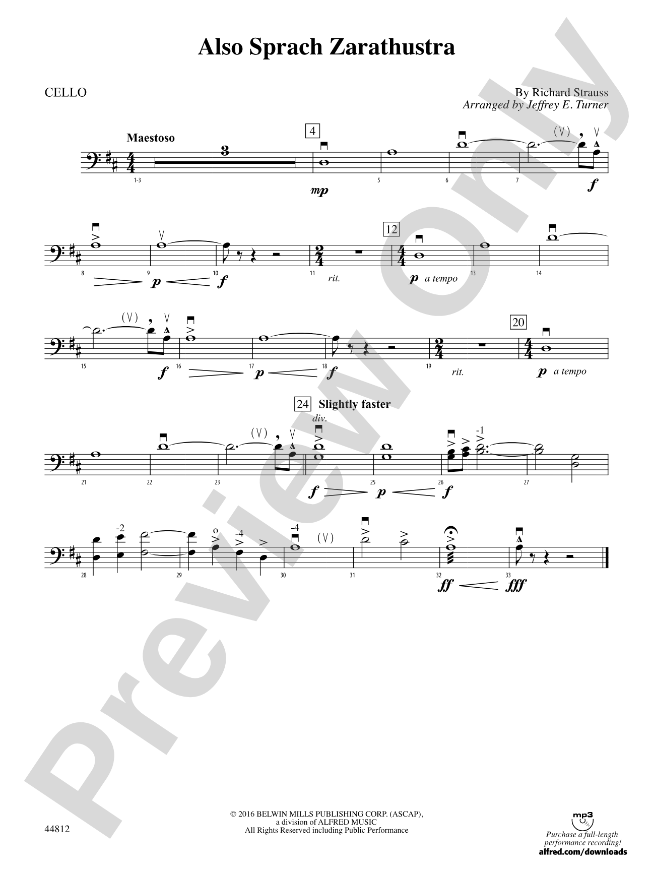 Also Sprach Zarathustra: Cello