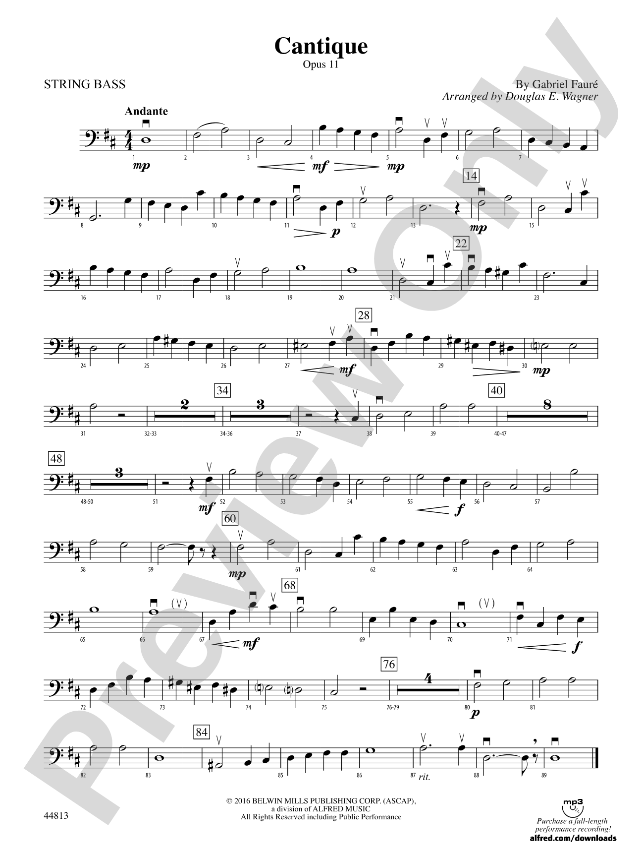 Cantique: String Bass