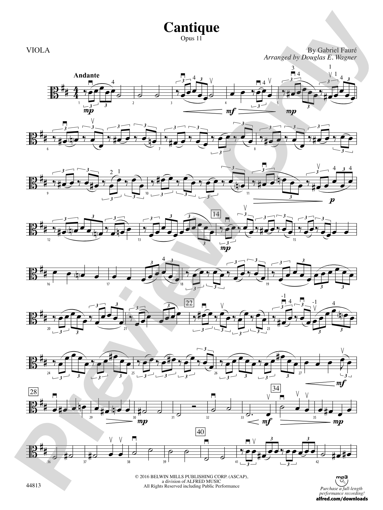 Cantique: Viola