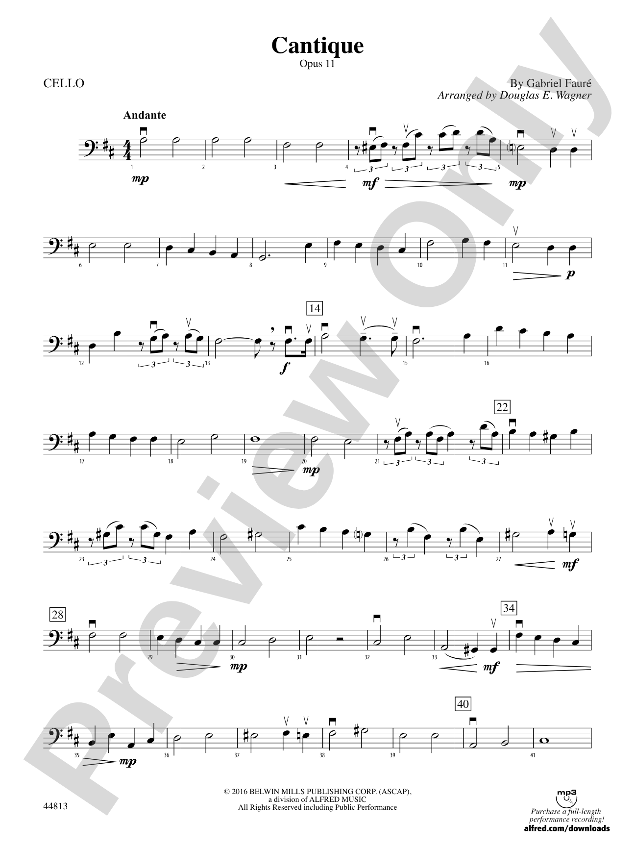 Cantique: Cello