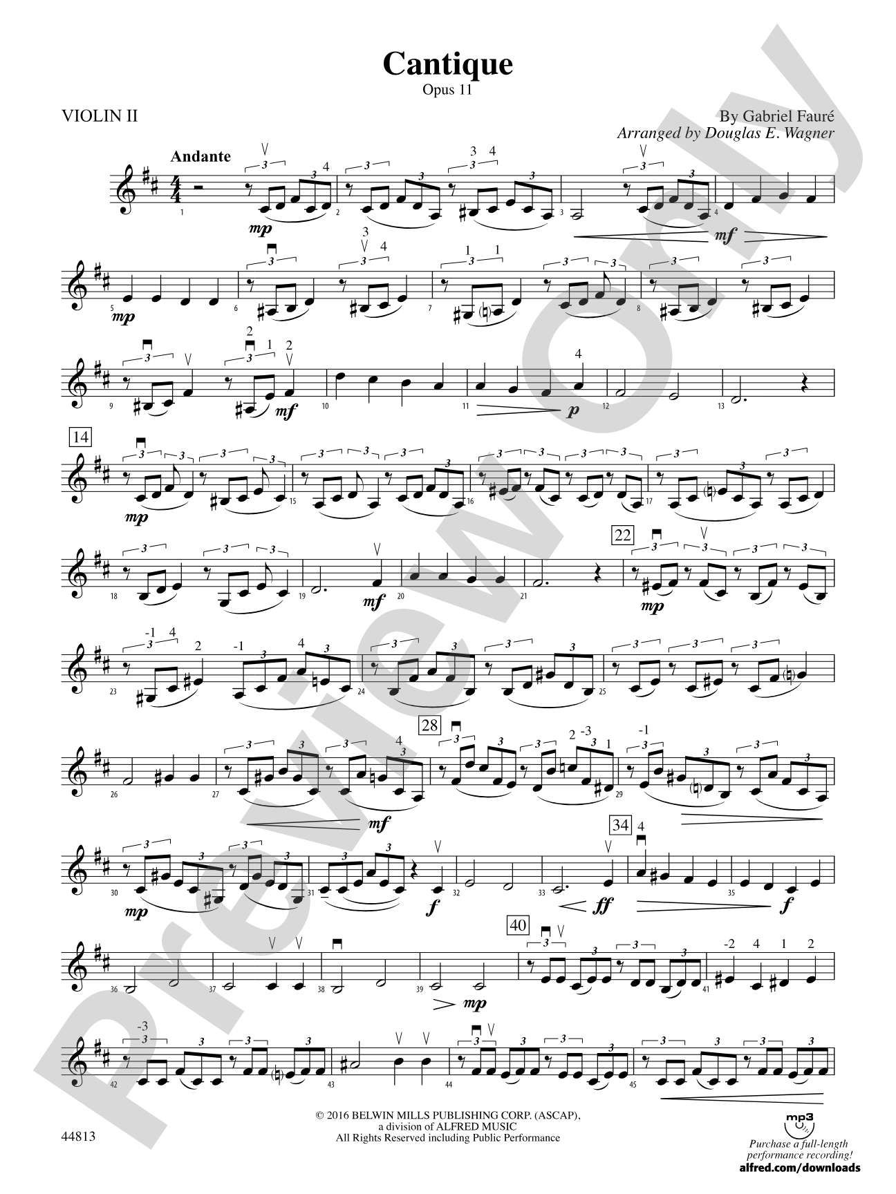 Cantique: 2nd Violin
