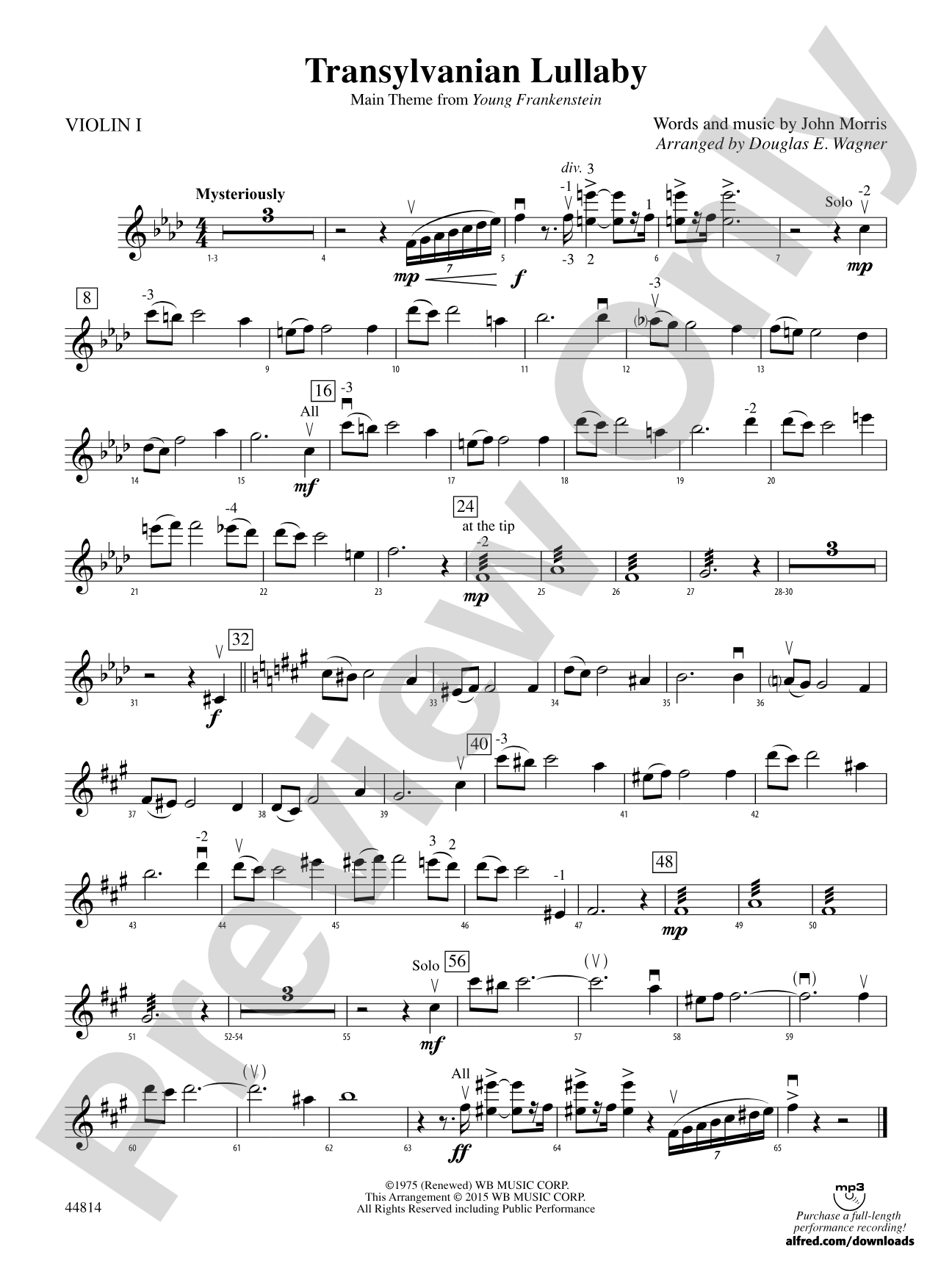 Transylvanian Lullaby: 1st Violin