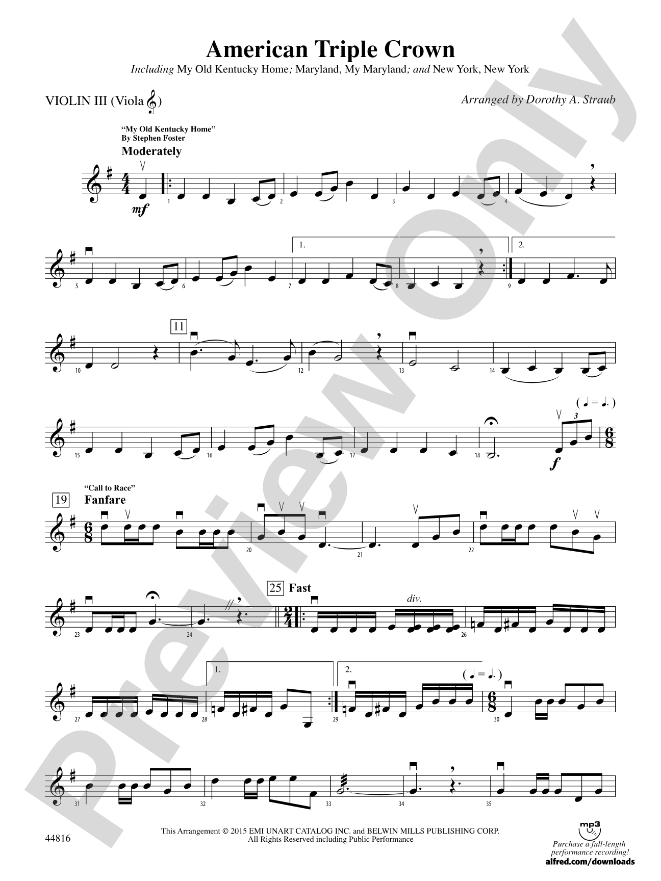 American Triple Crown: 3rd Violin (Viola [TC])