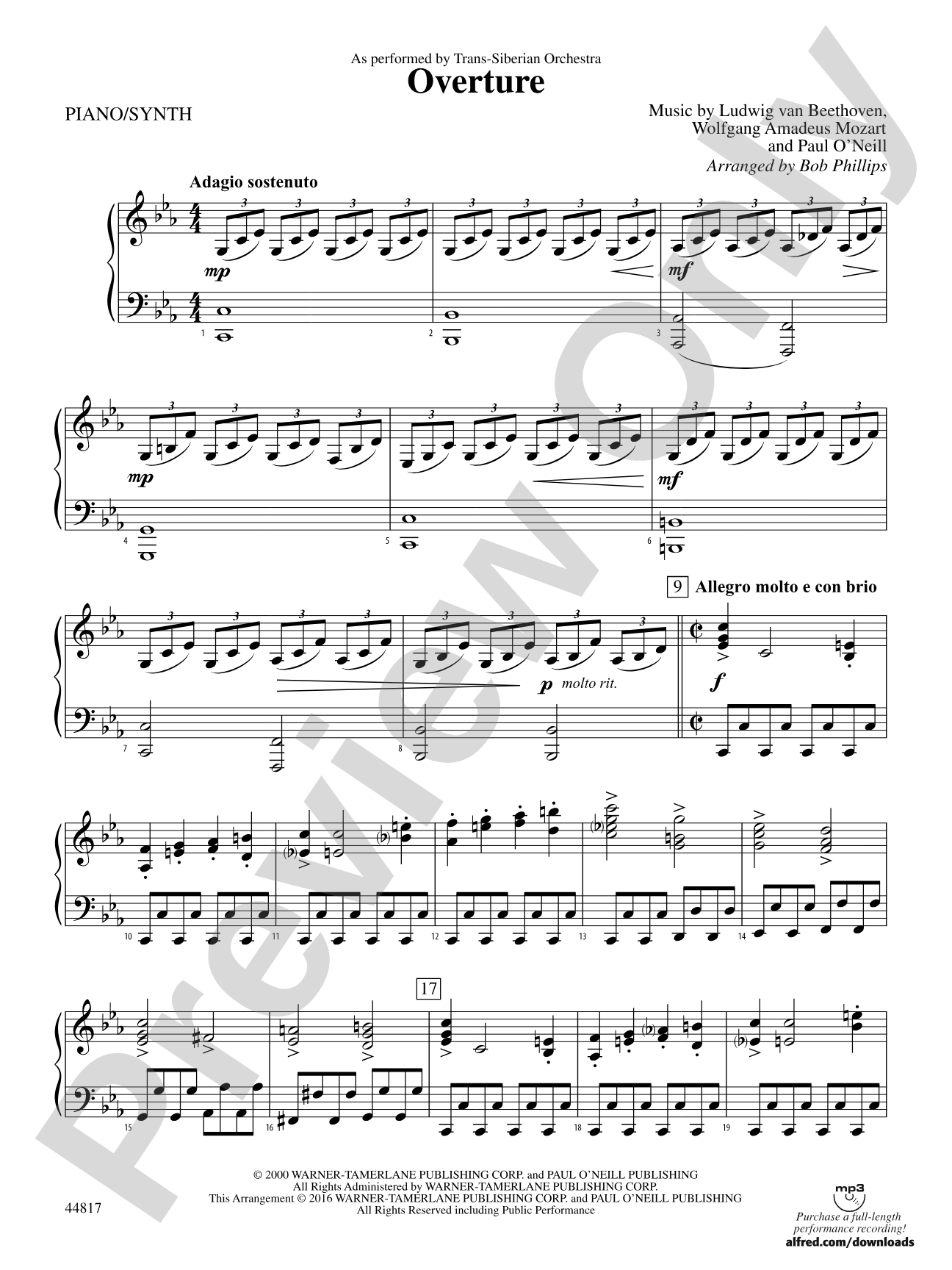 Overture: Piano Accompaniment