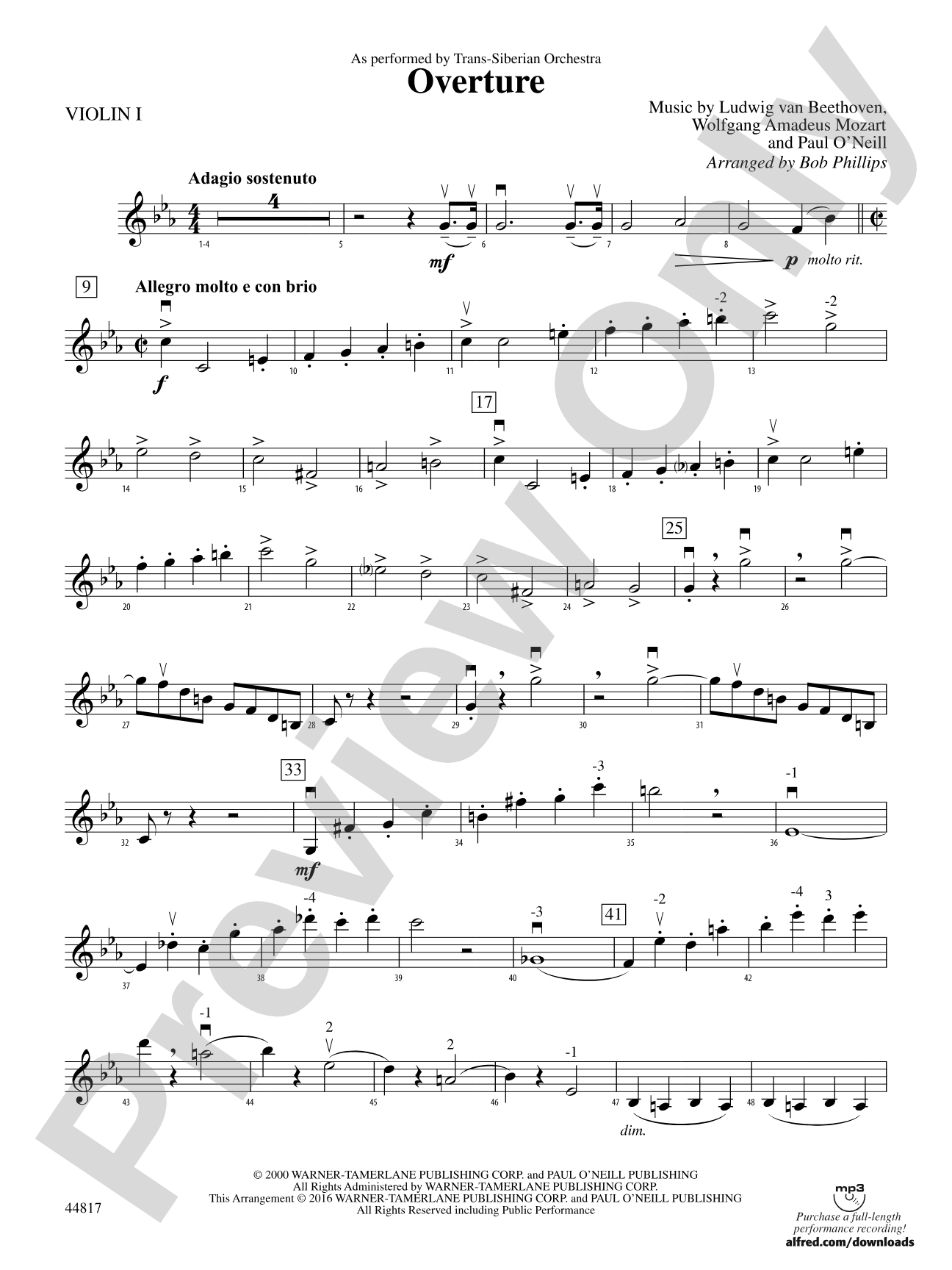 Overture: 1st Violin