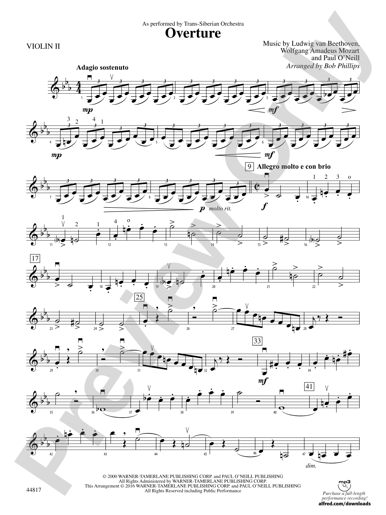 Overture: 2nd Violin