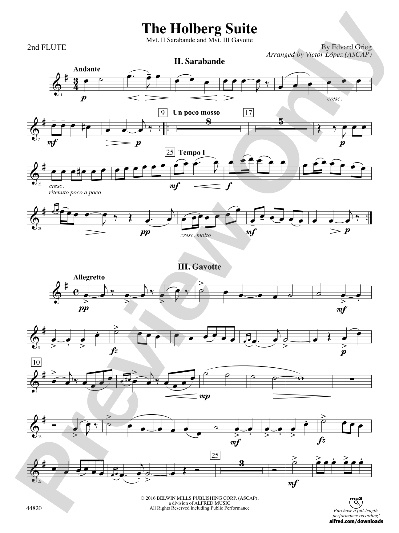 The Holberg Suite: 2nd Flute