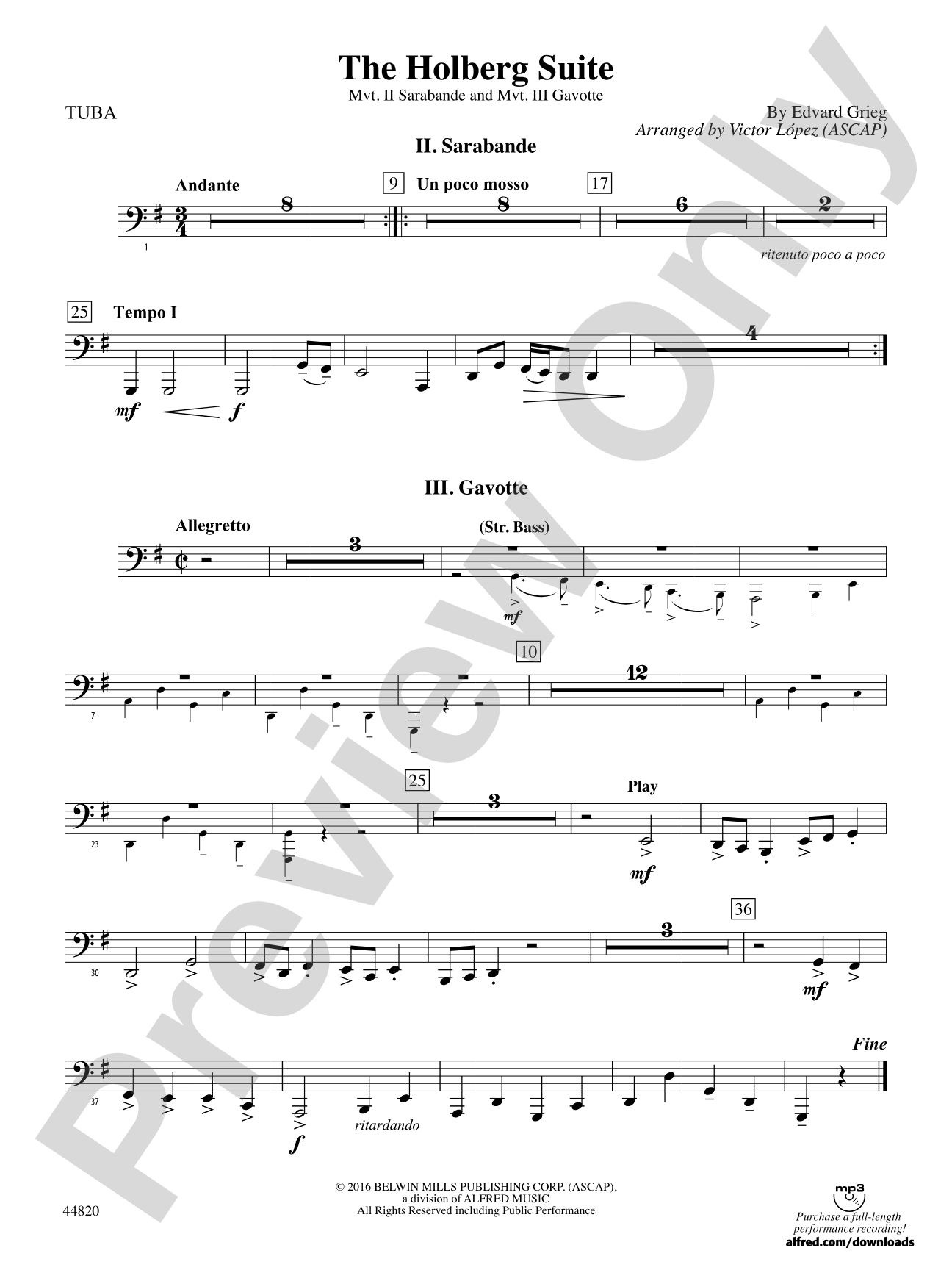 The Holberg Suite: Tuba