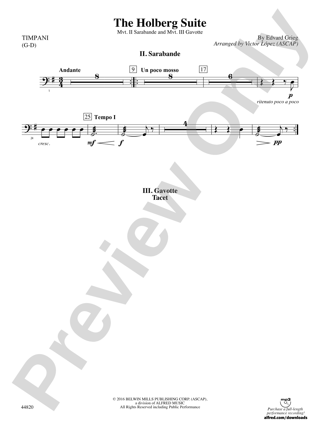 The Holberg Suite: Timpani