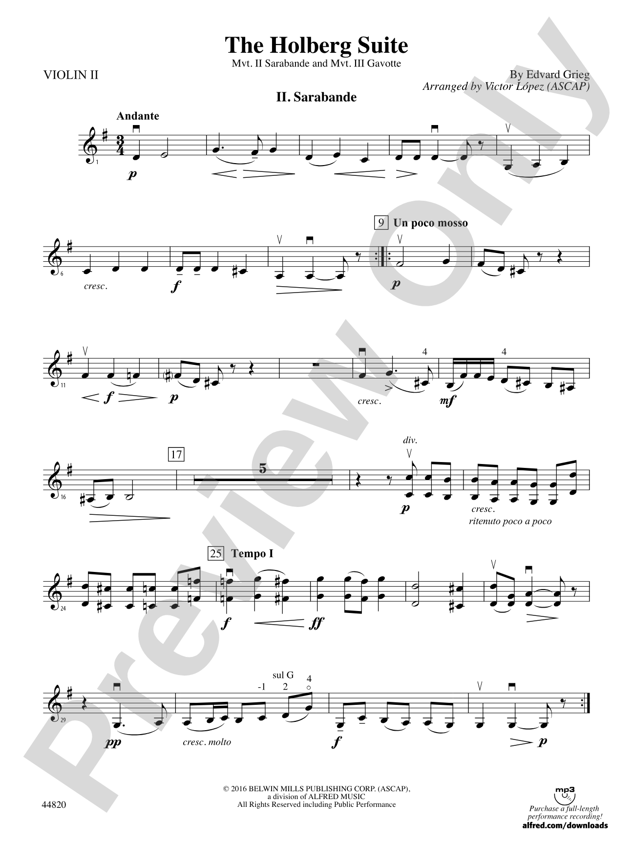 The Holberg Suite: 2nd Violin