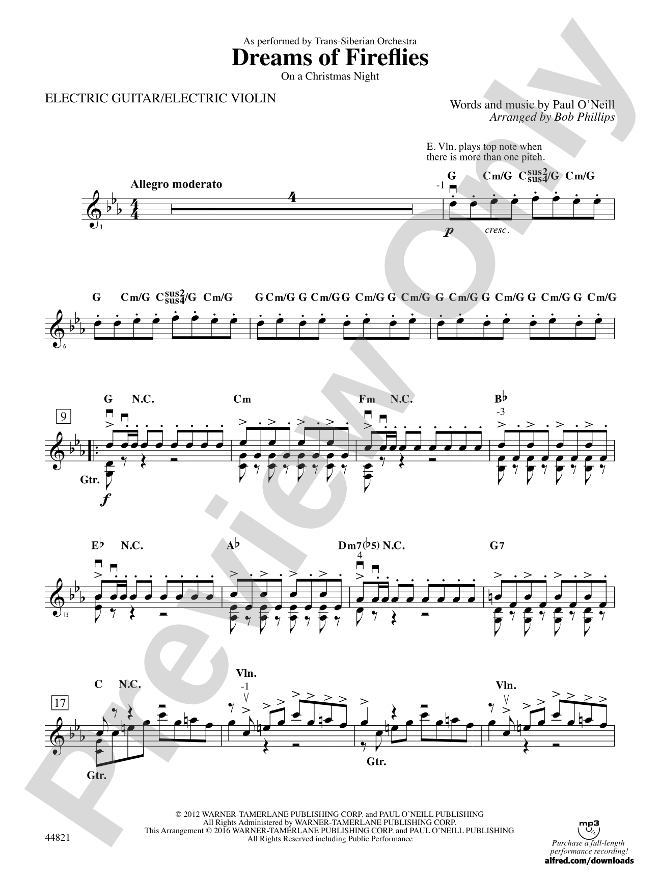 Dreams of Fireflies (On a Christmas Night): Electric Guitar