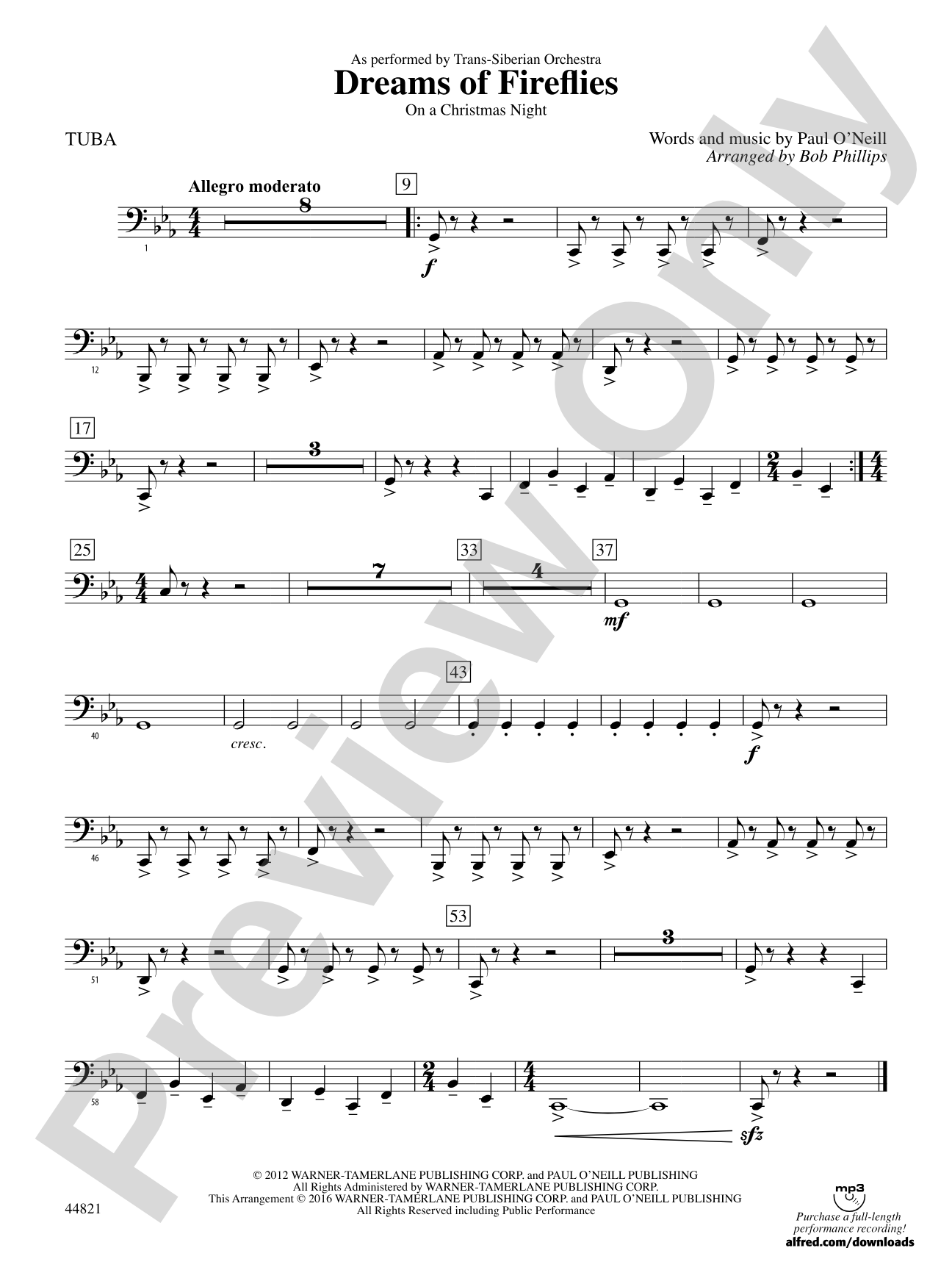 Dreams of Fireflies (On a Christmas Night): Tuba