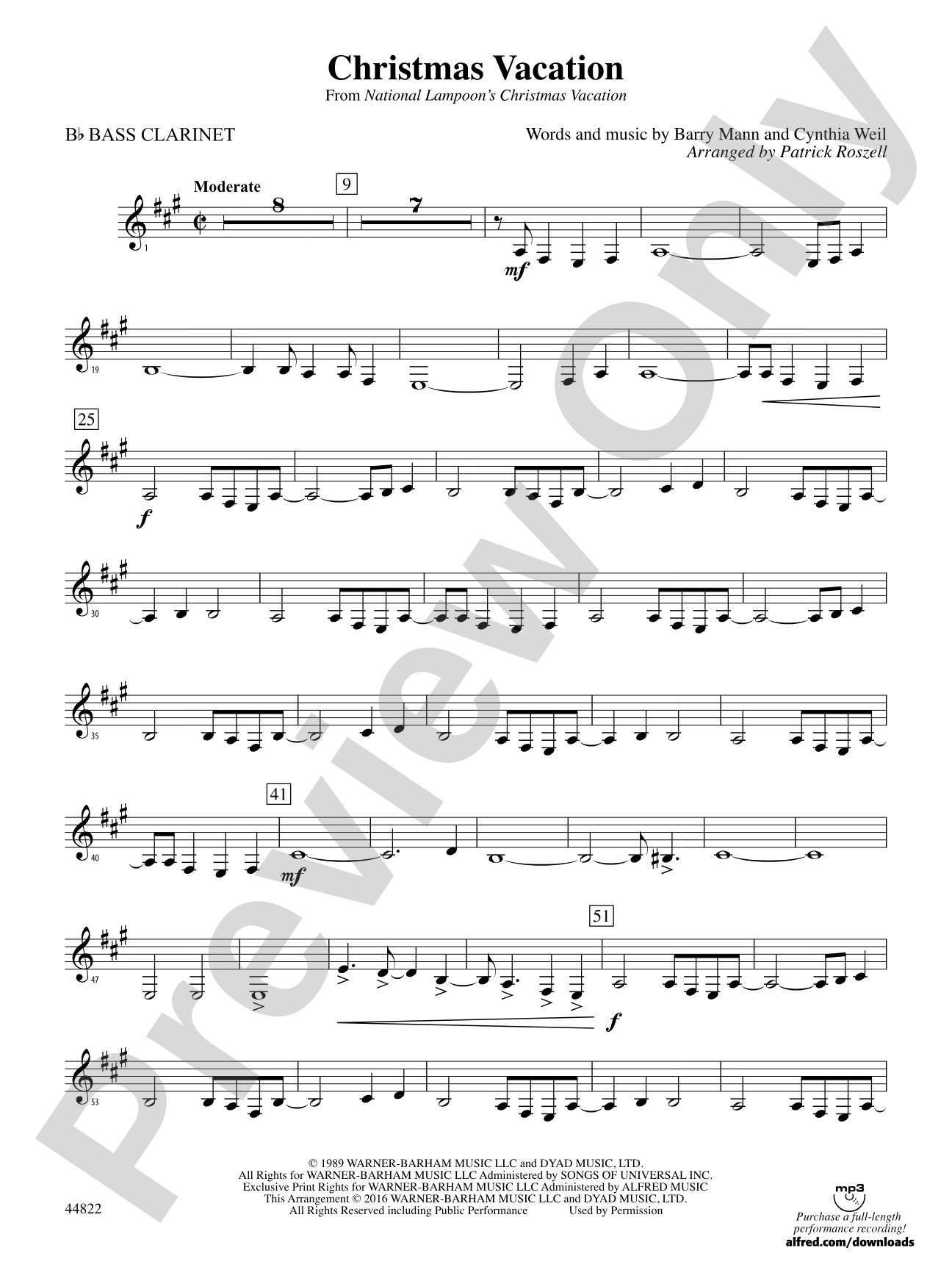 Christmas Vacation: B-flat Bass Clarinet