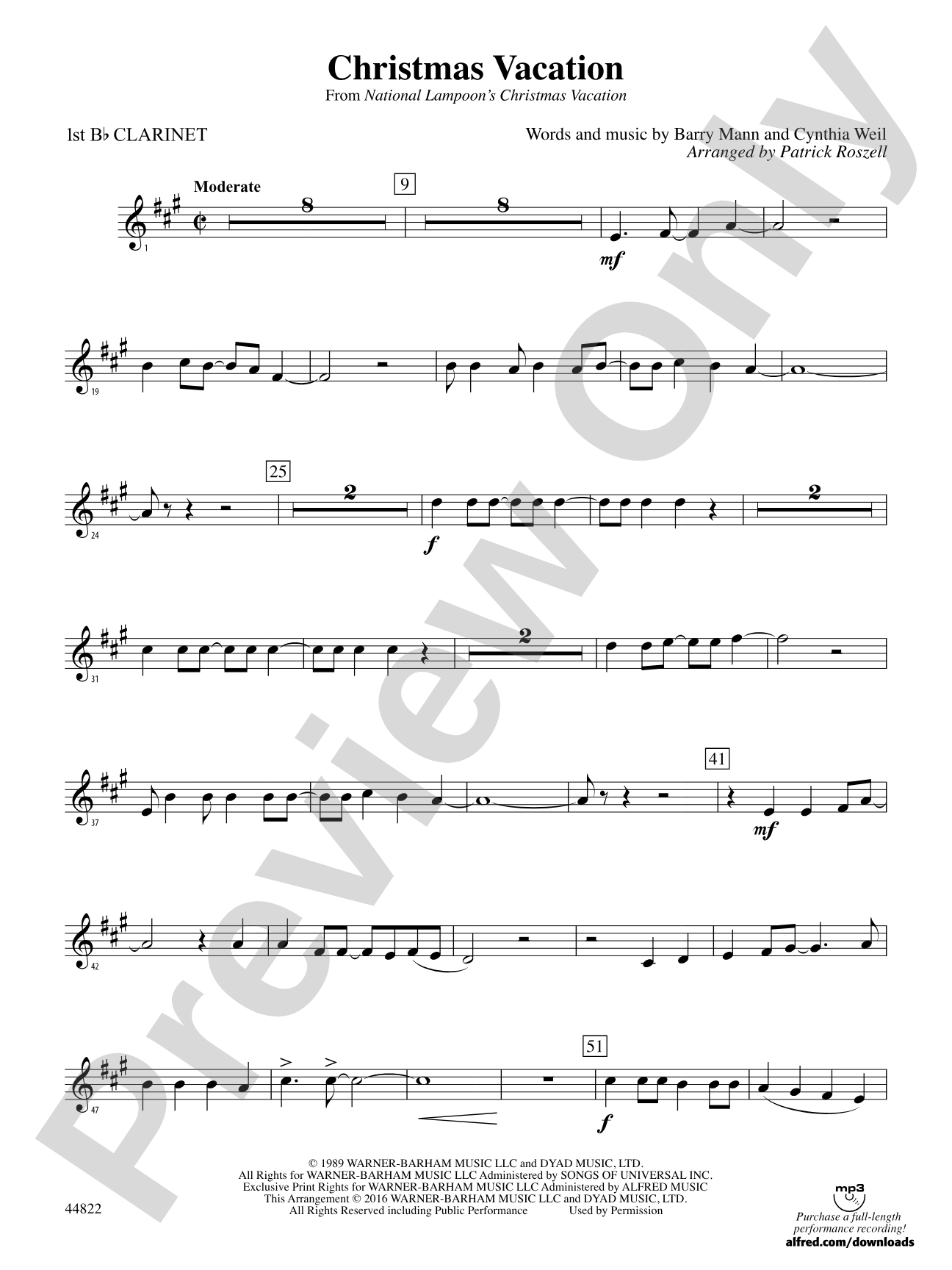 Christmas Vacation: 1st B-flat Clarinet