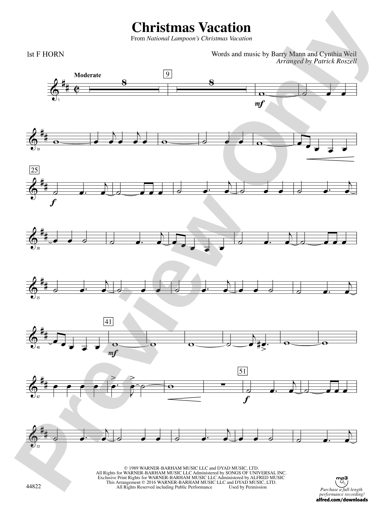 Christmas Vacation: 1st F Horn