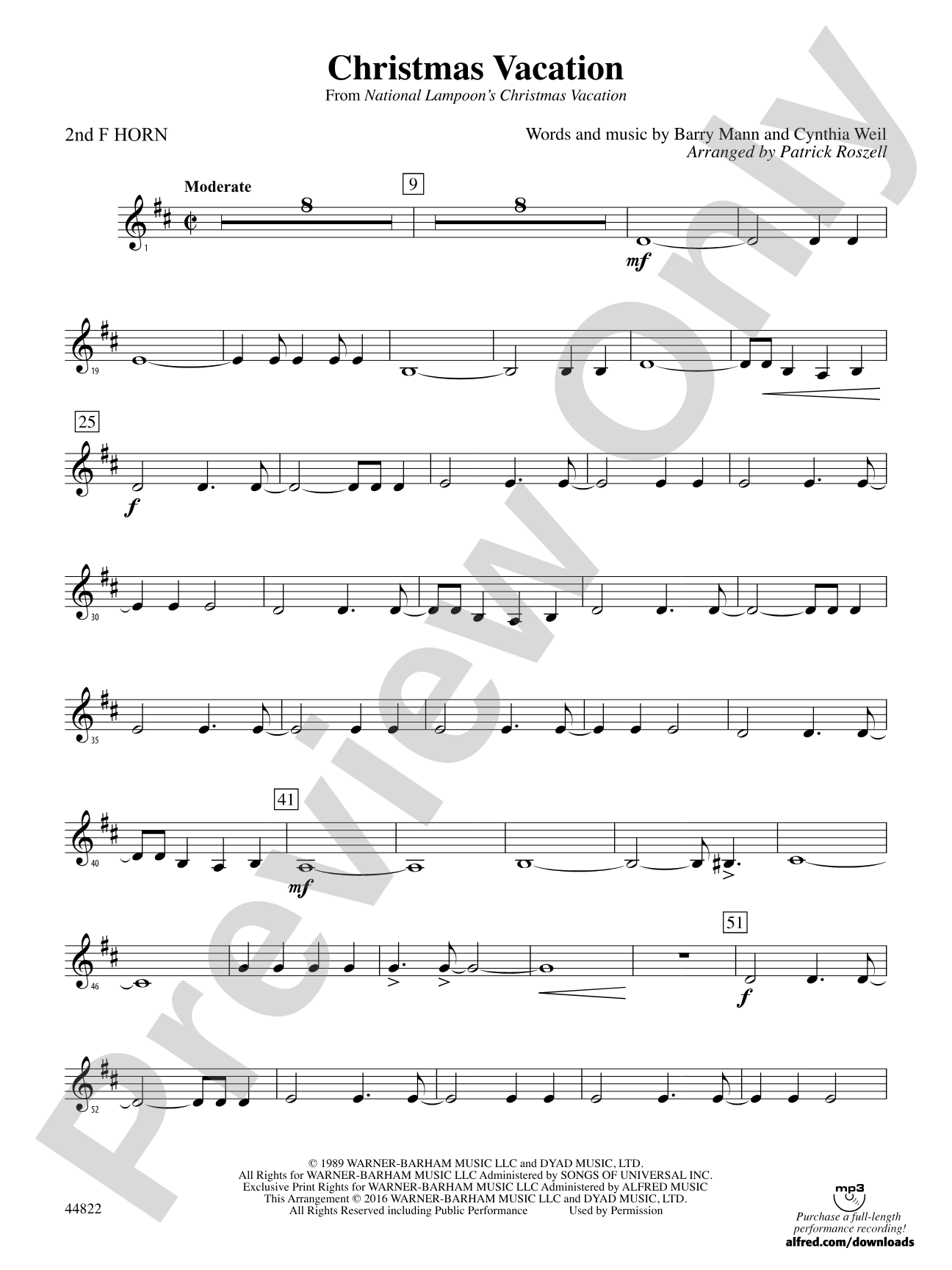 Christmas Vacation: 2nd F Horn