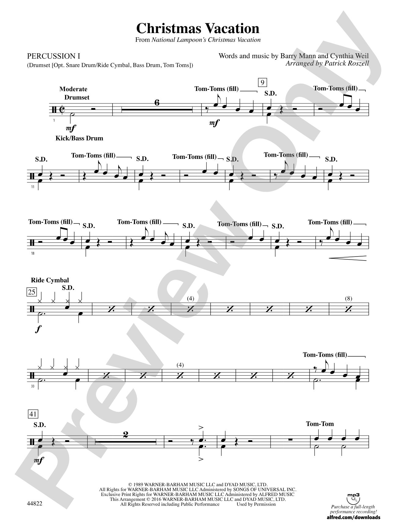 Christmas Vacation: 1st Percussion