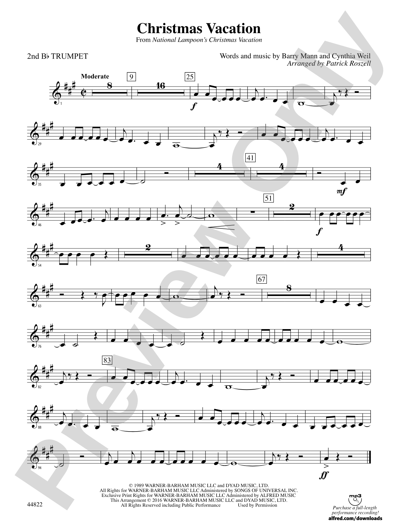 Christmas Vacation: 2nd B-flat Trumpet