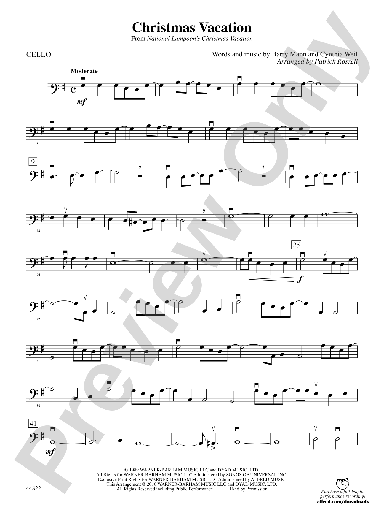 Christmas Vacation: Cello