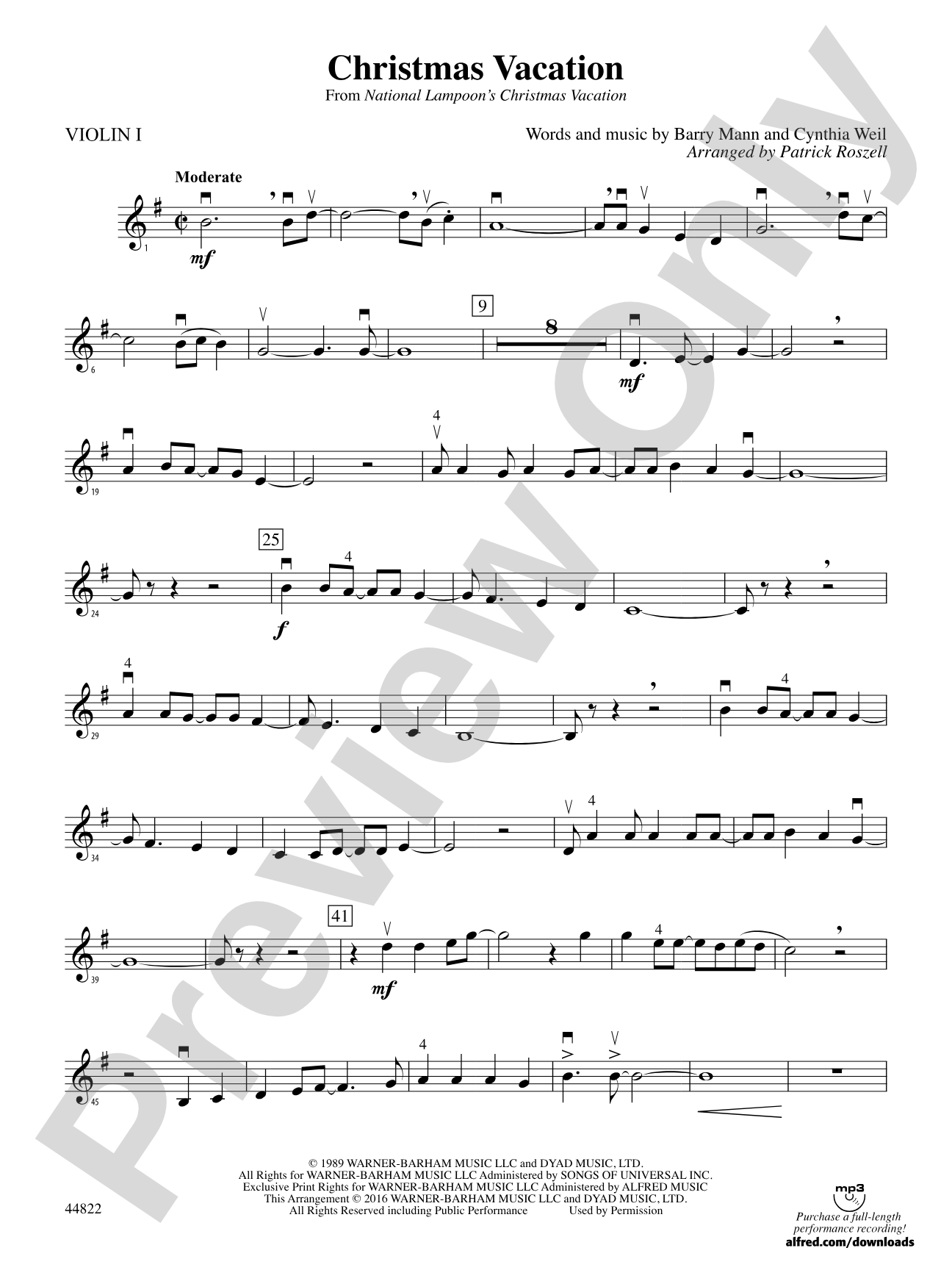 Christmas Vacation: 1st Violin
