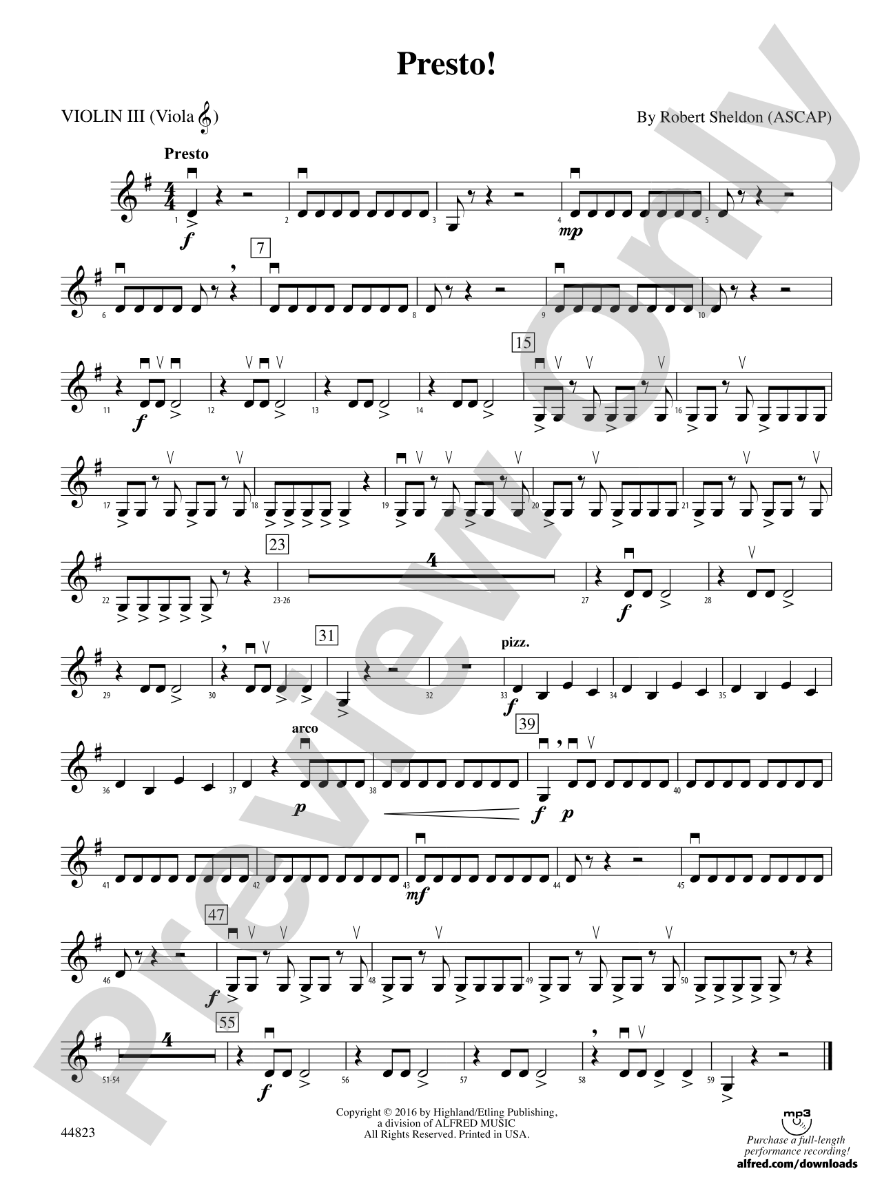 Presto!: 3rd Violin (Viola [TC])