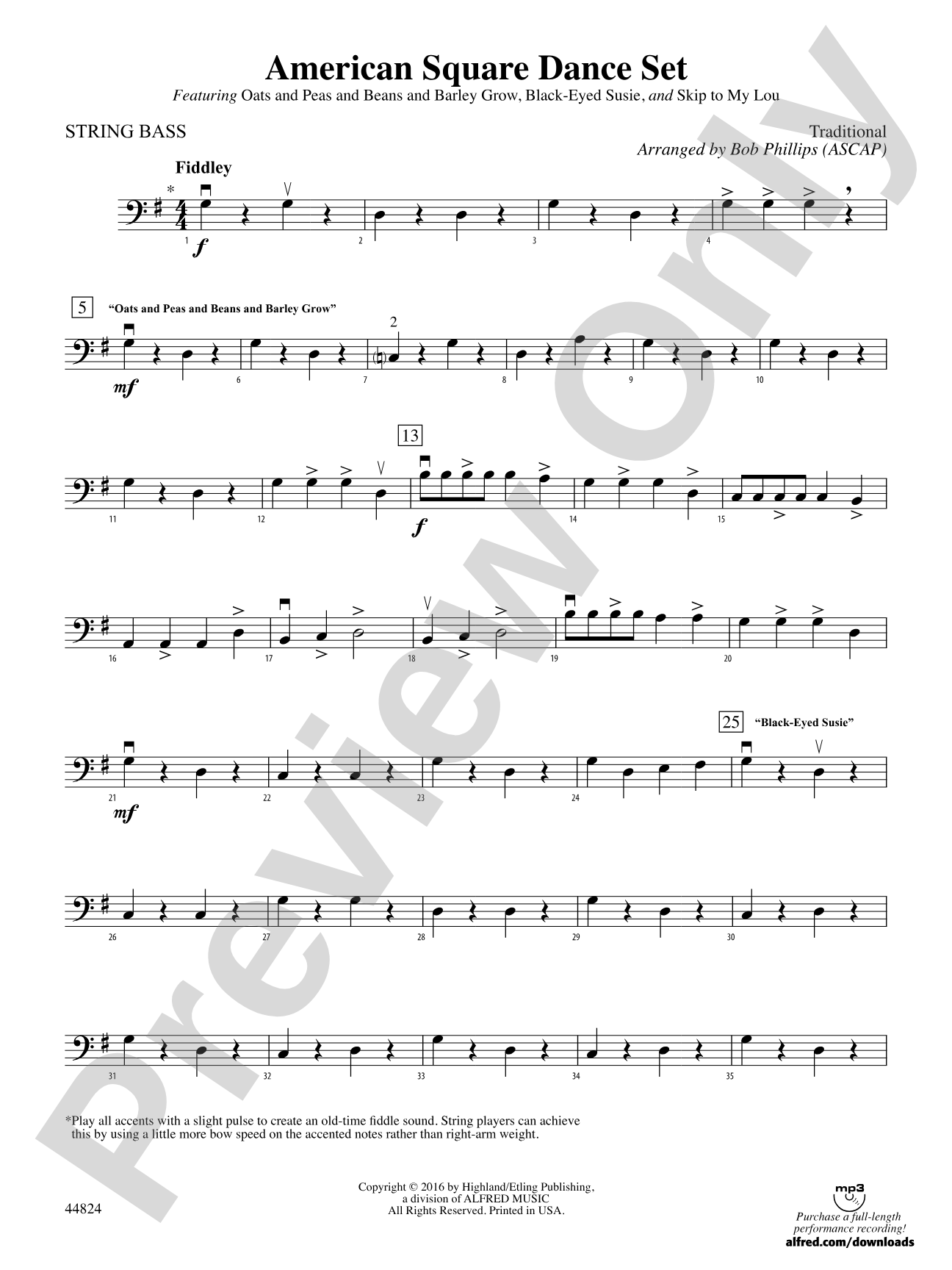 American Square Dance Set: String Bass