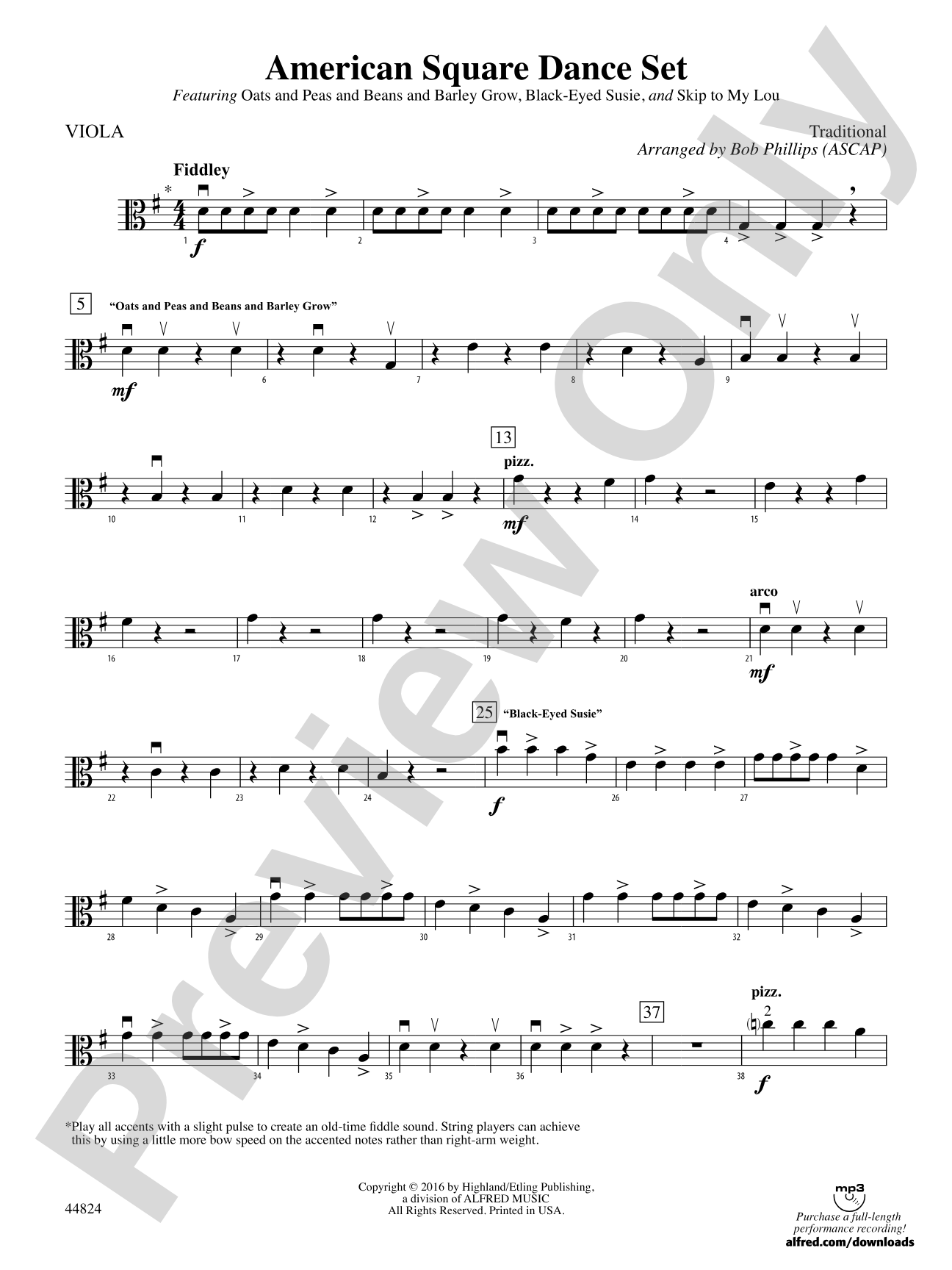 American Square Dance Set: Viola