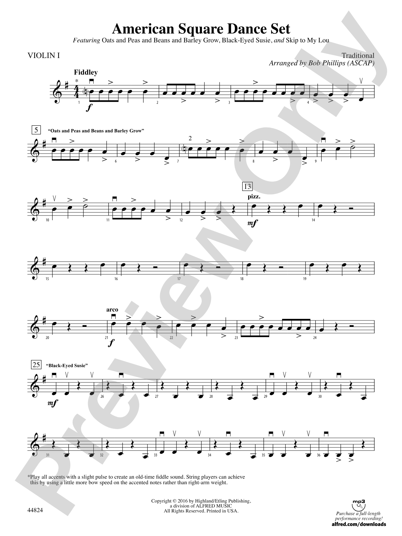 American Square Dance Set: 1st Violin