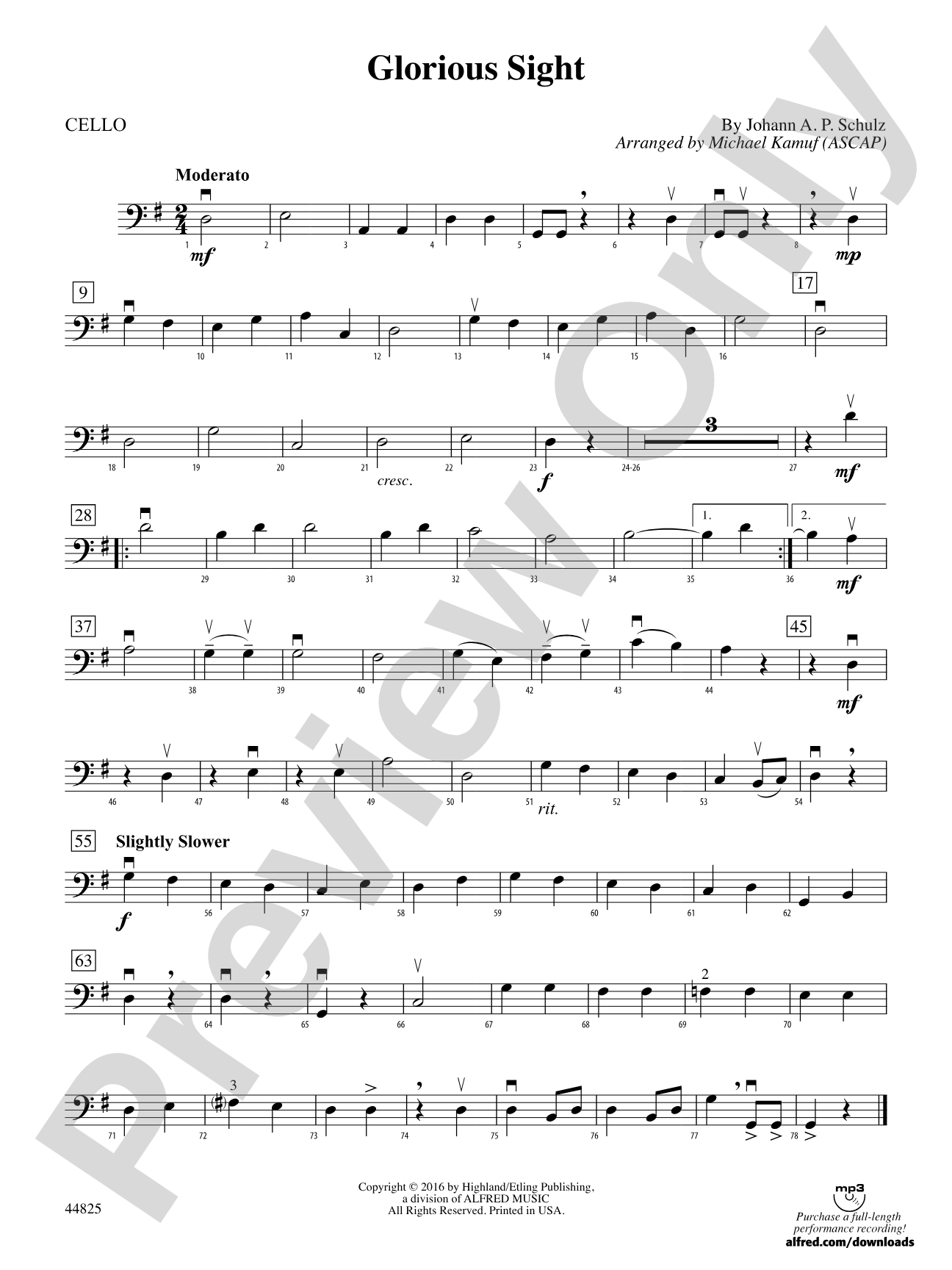 Glorious Sight: Cello