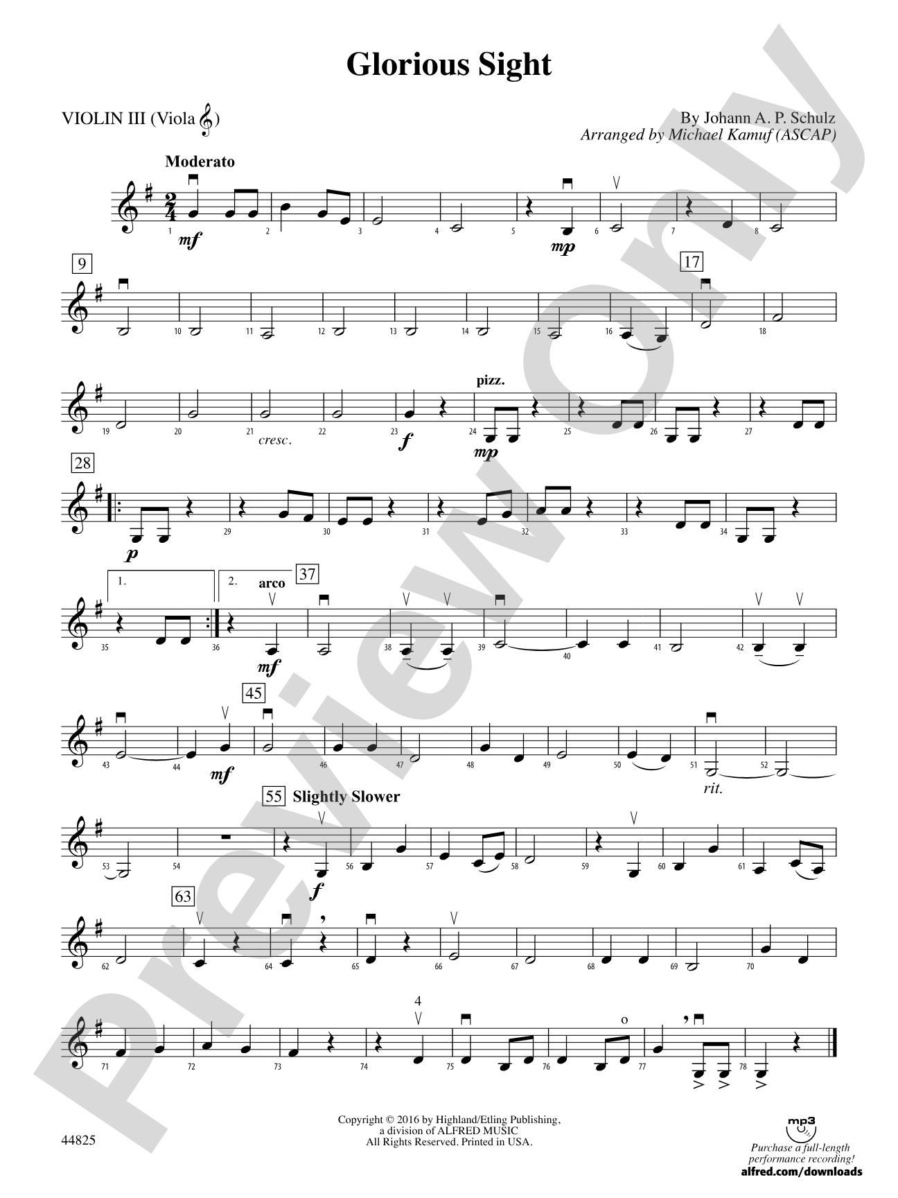 Glorious Sight: 3rd Violin (Viola [TC])