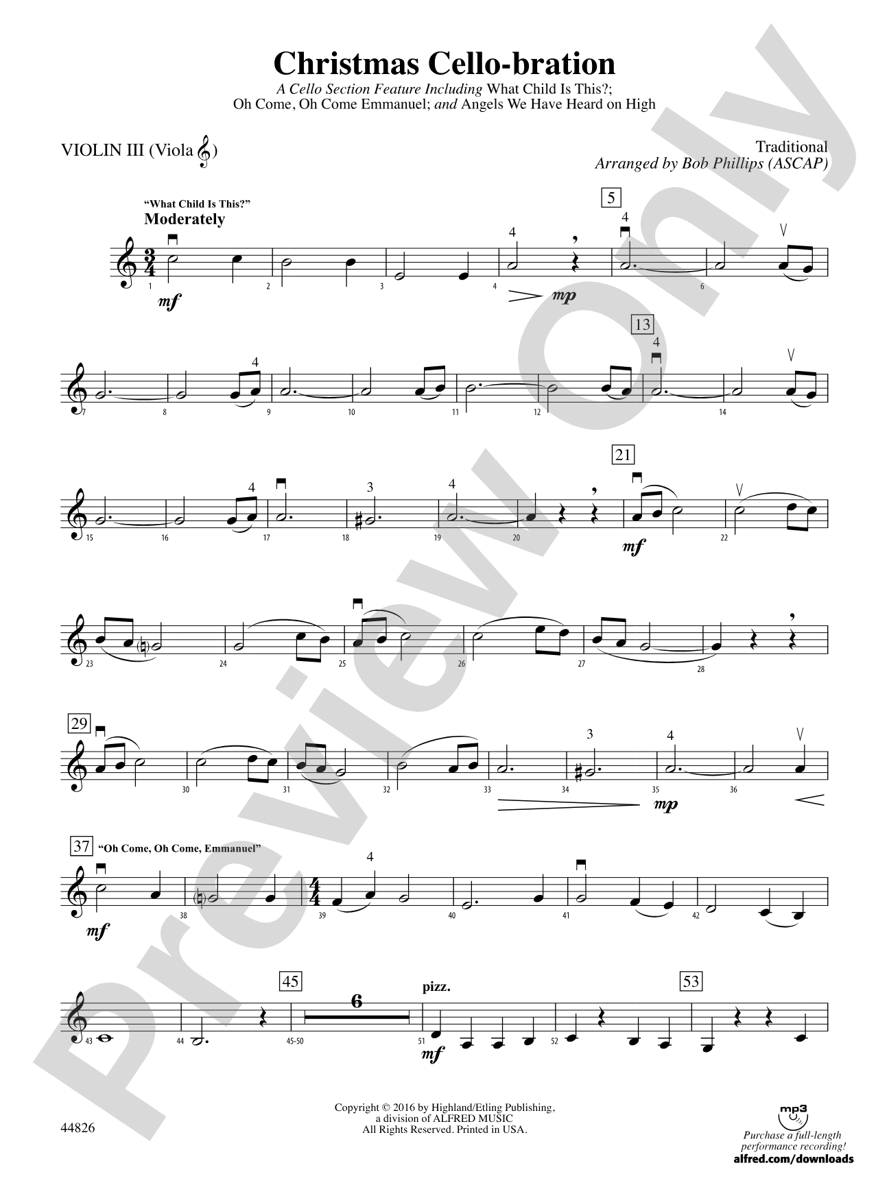Christmas Cello-bration: 3rd Violin (Viola [TC])