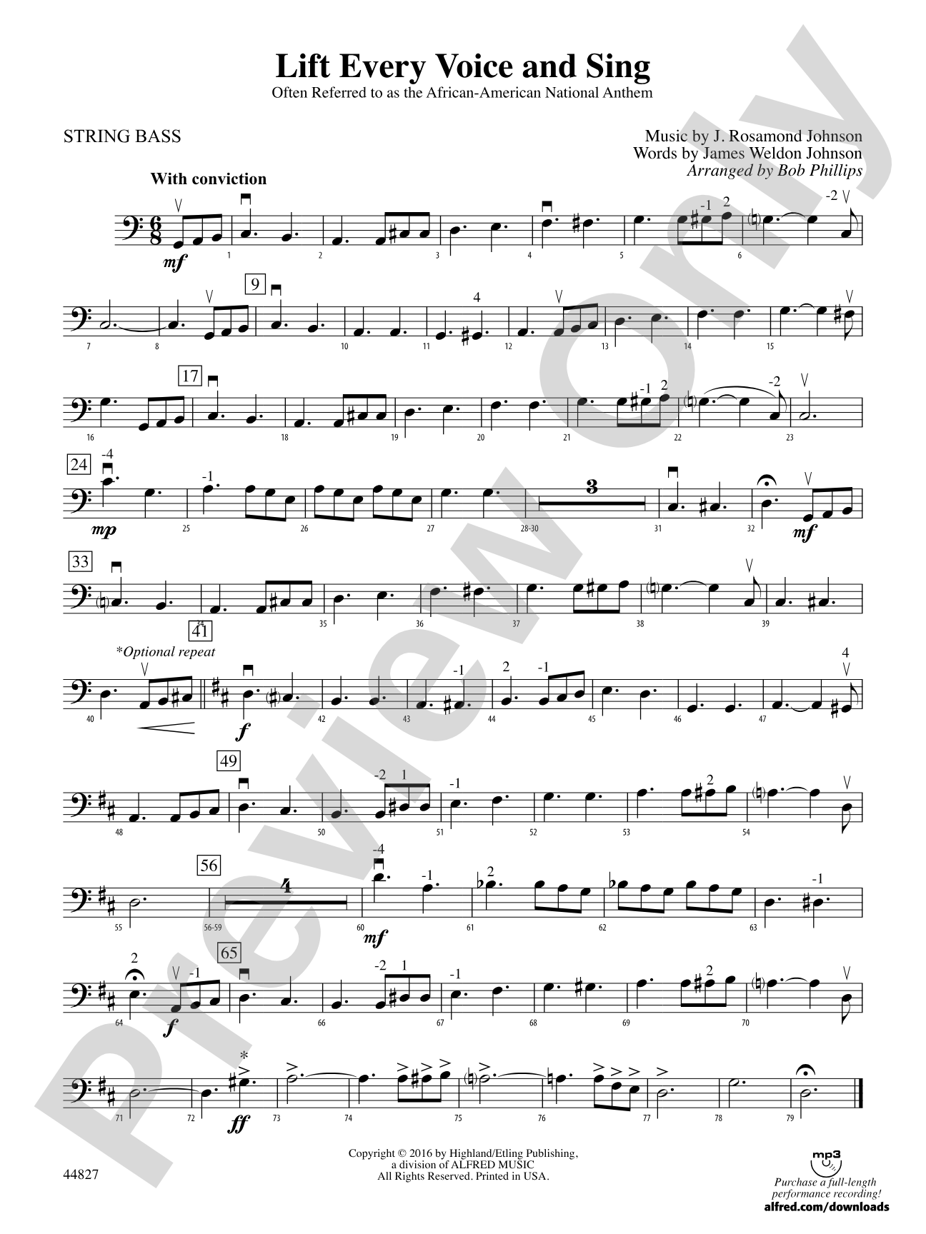 Lift Every Voice and Sing: String Bass