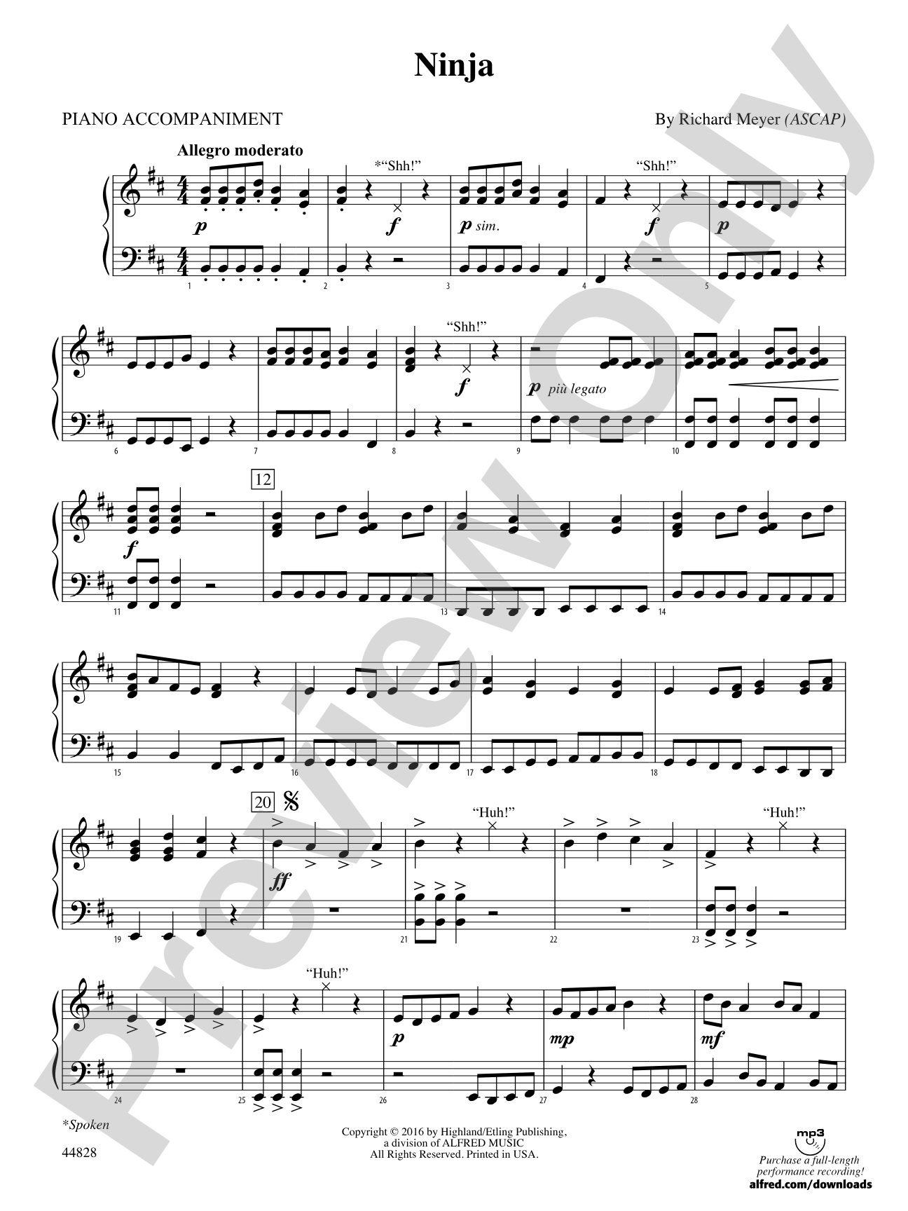 Ninja: Piano Accompaniment