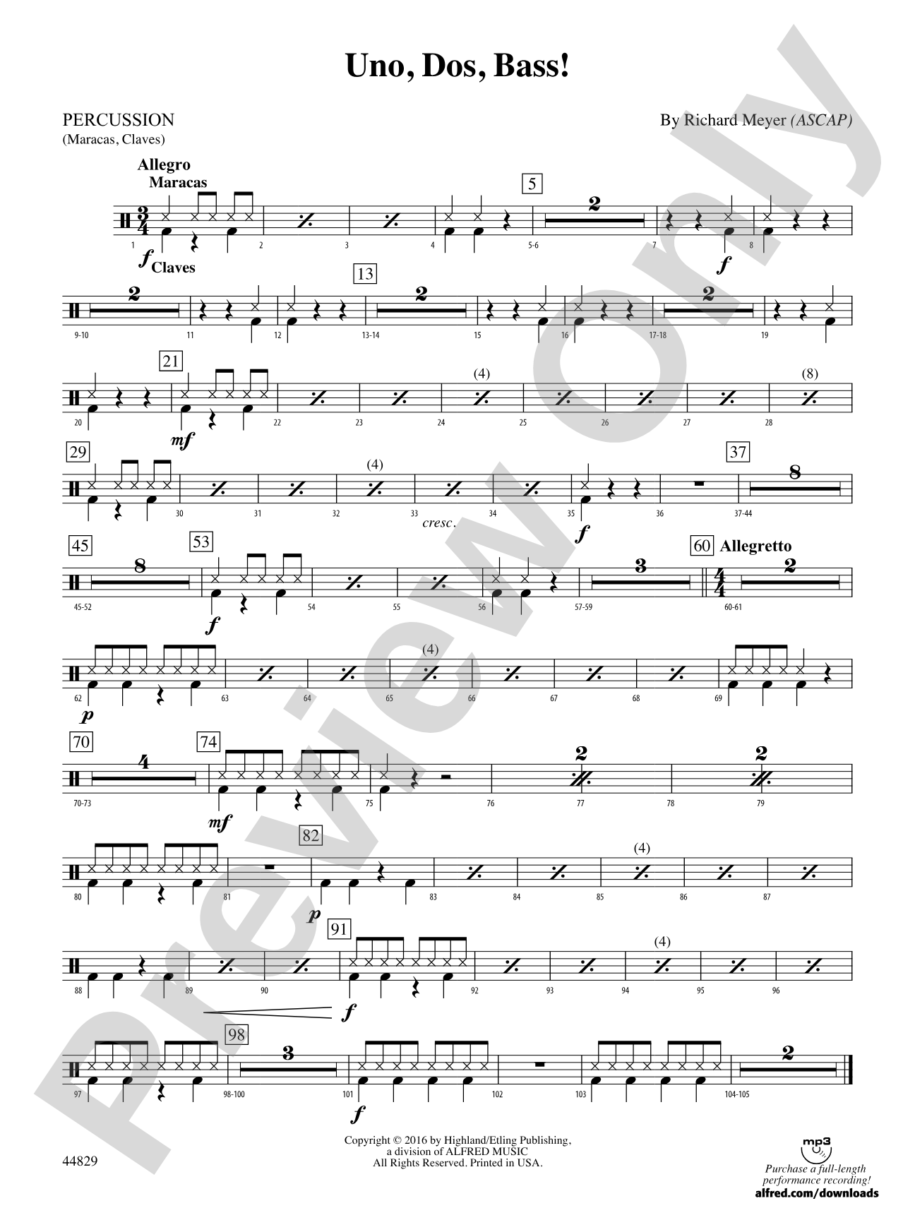 Uno, Dos, Bass!: 1st Percussion