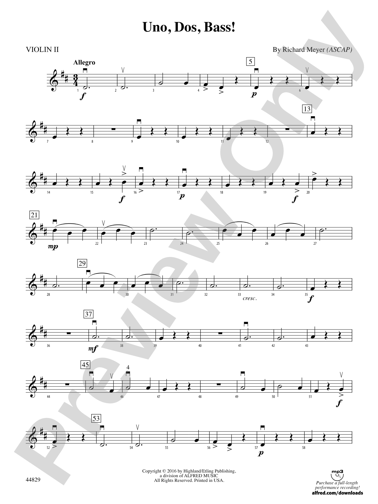 Uno, Dos, Bass!: 2nd Violin