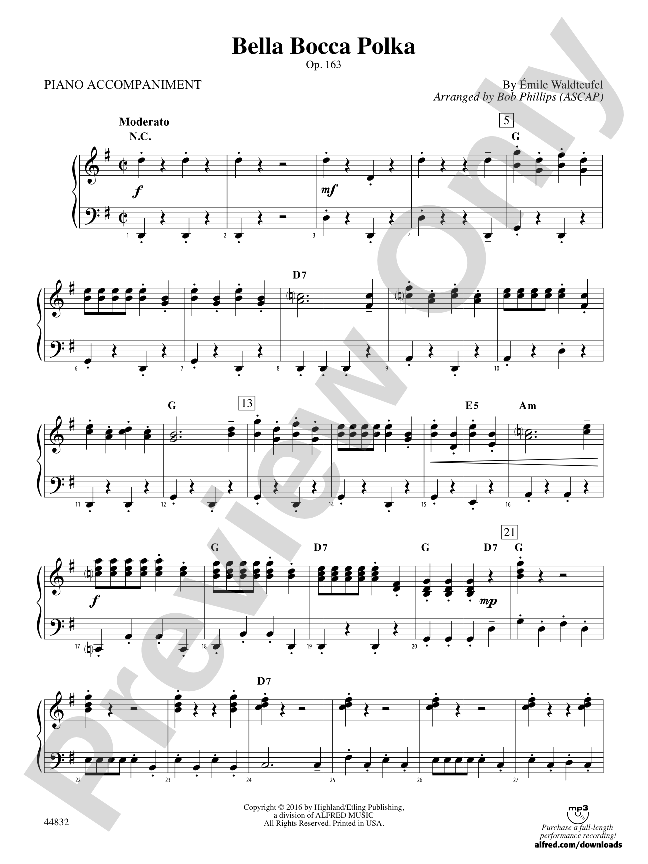 Bella Bocca Polka: Piano Accompaniment