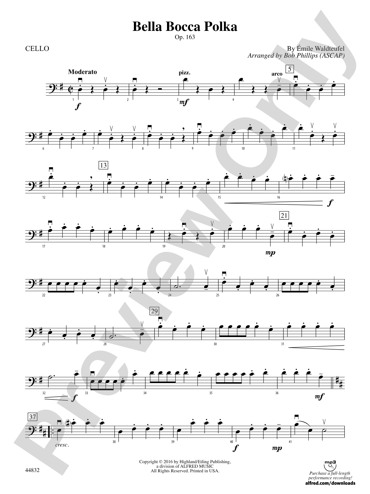 Bella Bocca Polka: Cello